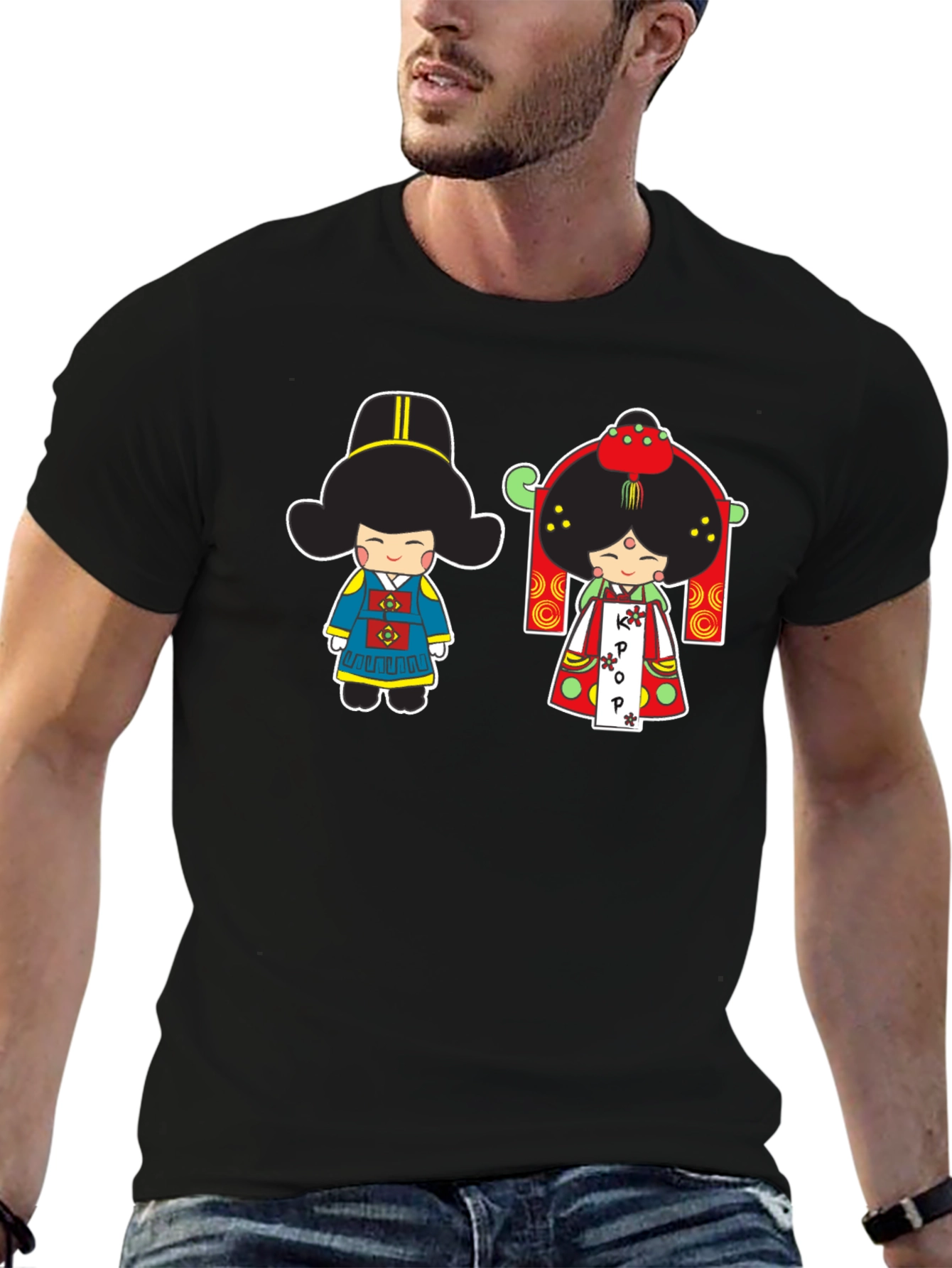 Korean K-Pop Dolls Black T-Shirt