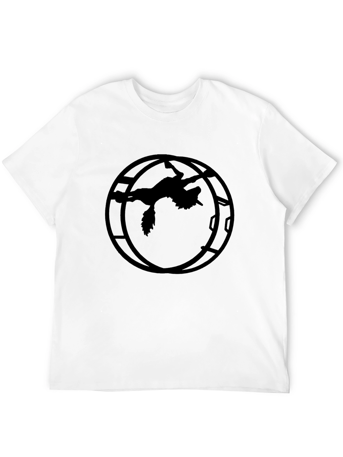 Mens Black Graphic T-Shirt - Wolf Silhouette Design