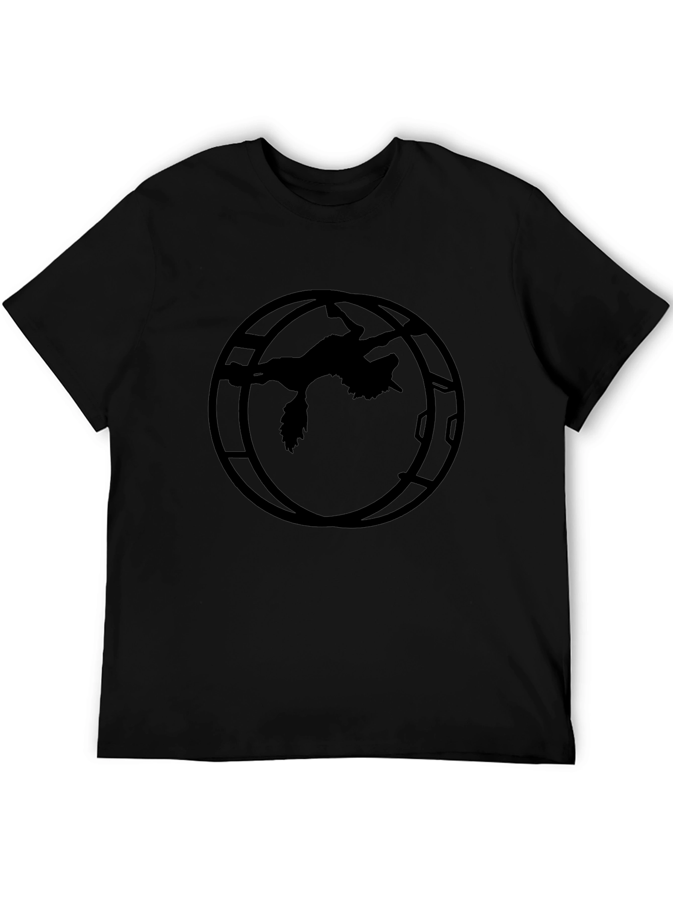 Mens Black Graphic T-Shirt - Wolf Silhouette Design