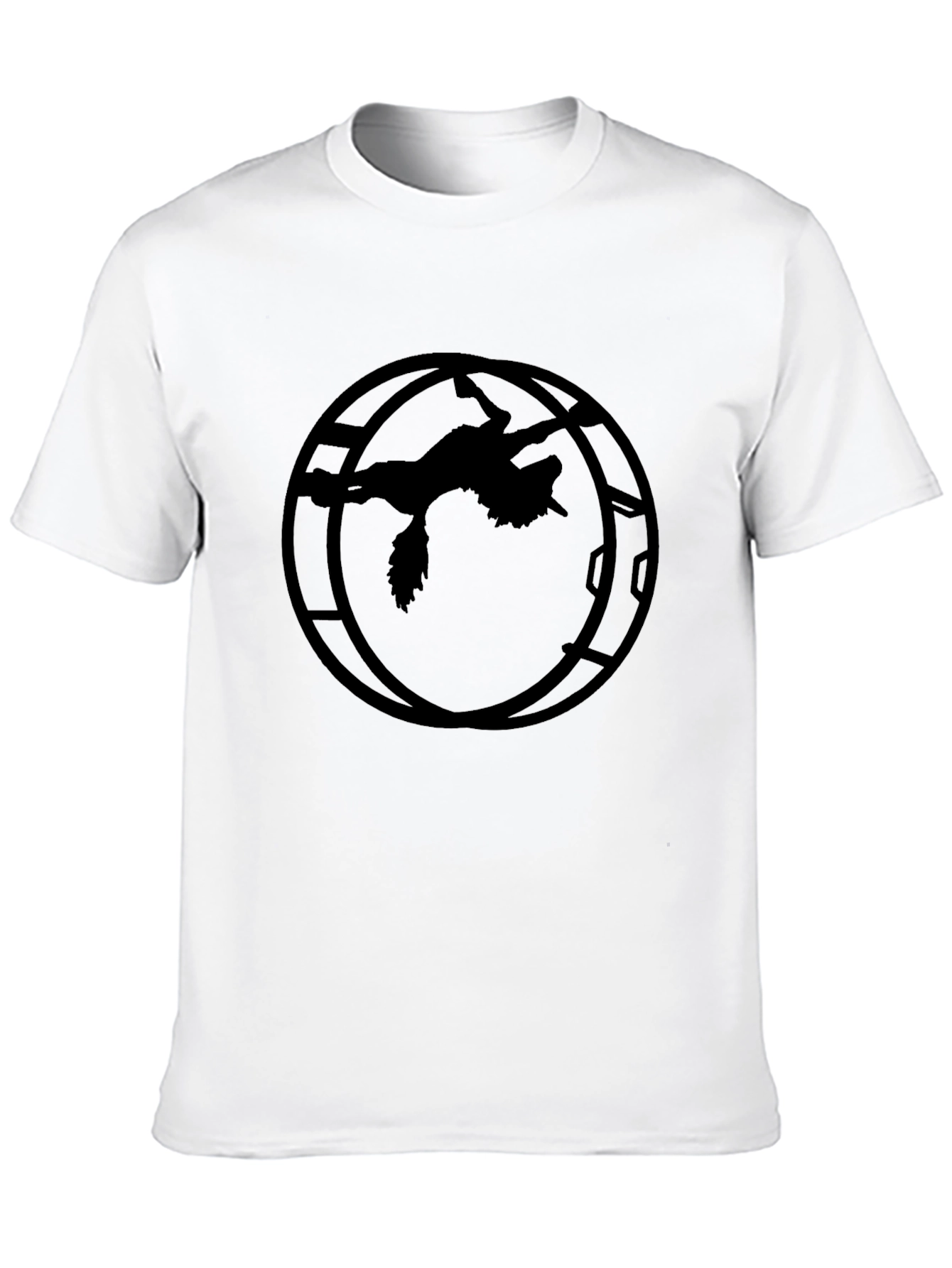 Mens Black Graphic T-Shirt - Wolf Silhouette Design