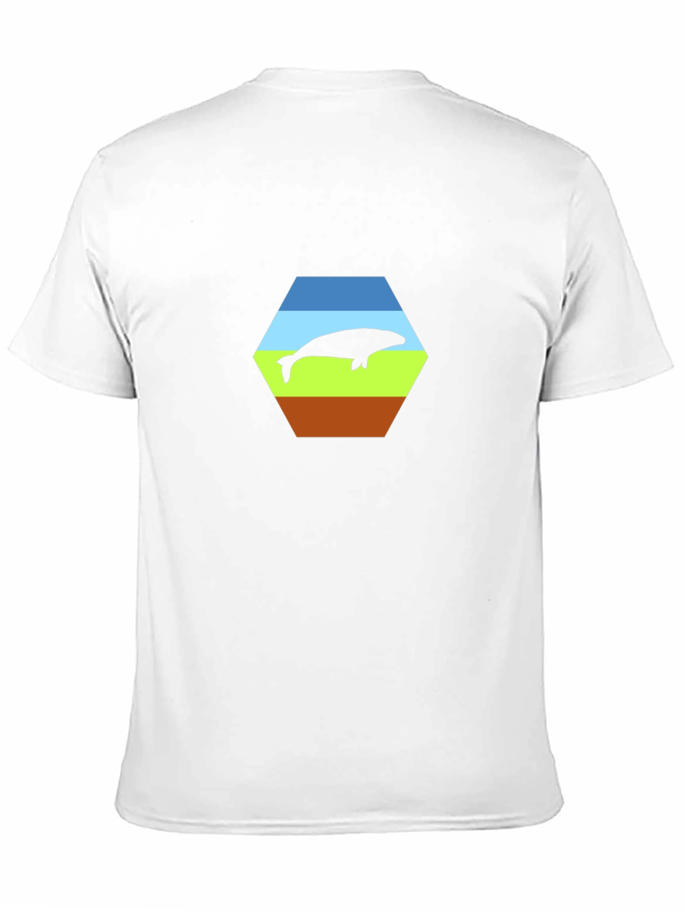 Stylish Whale Hexagon Graphic Tee - Soft Cotton Blend