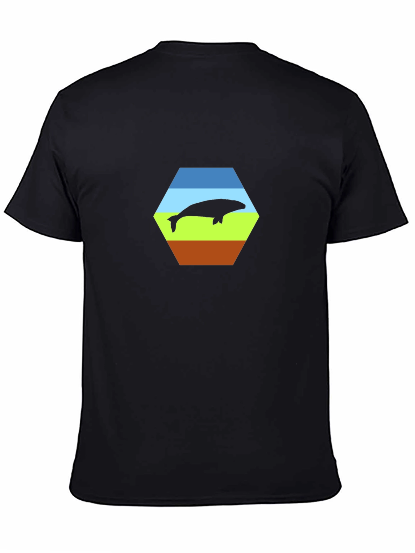 Stylish Whale Hexagon Graphic Tee - Soft Cotton Blend