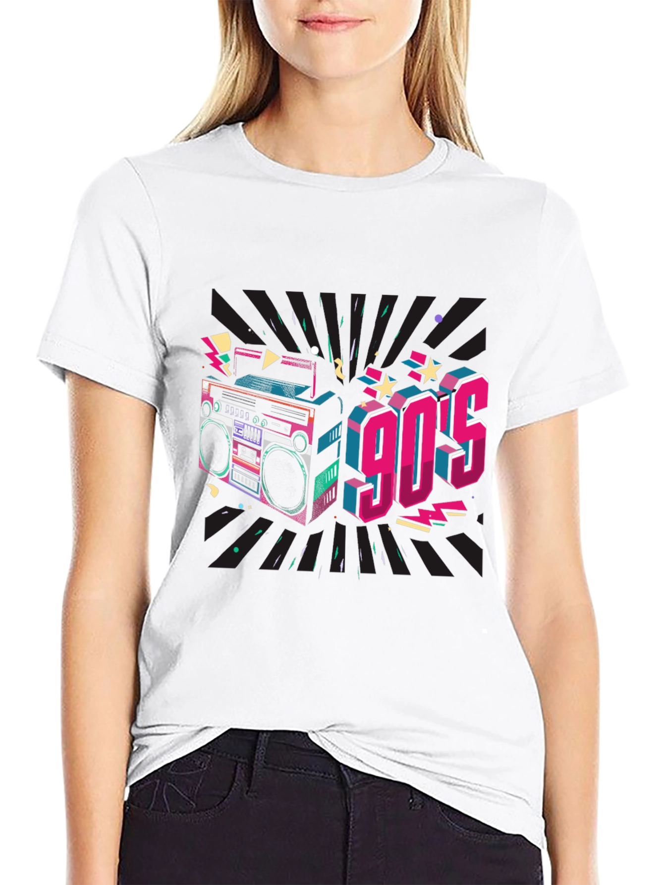 Retro 90s Boombox Graphic Tee