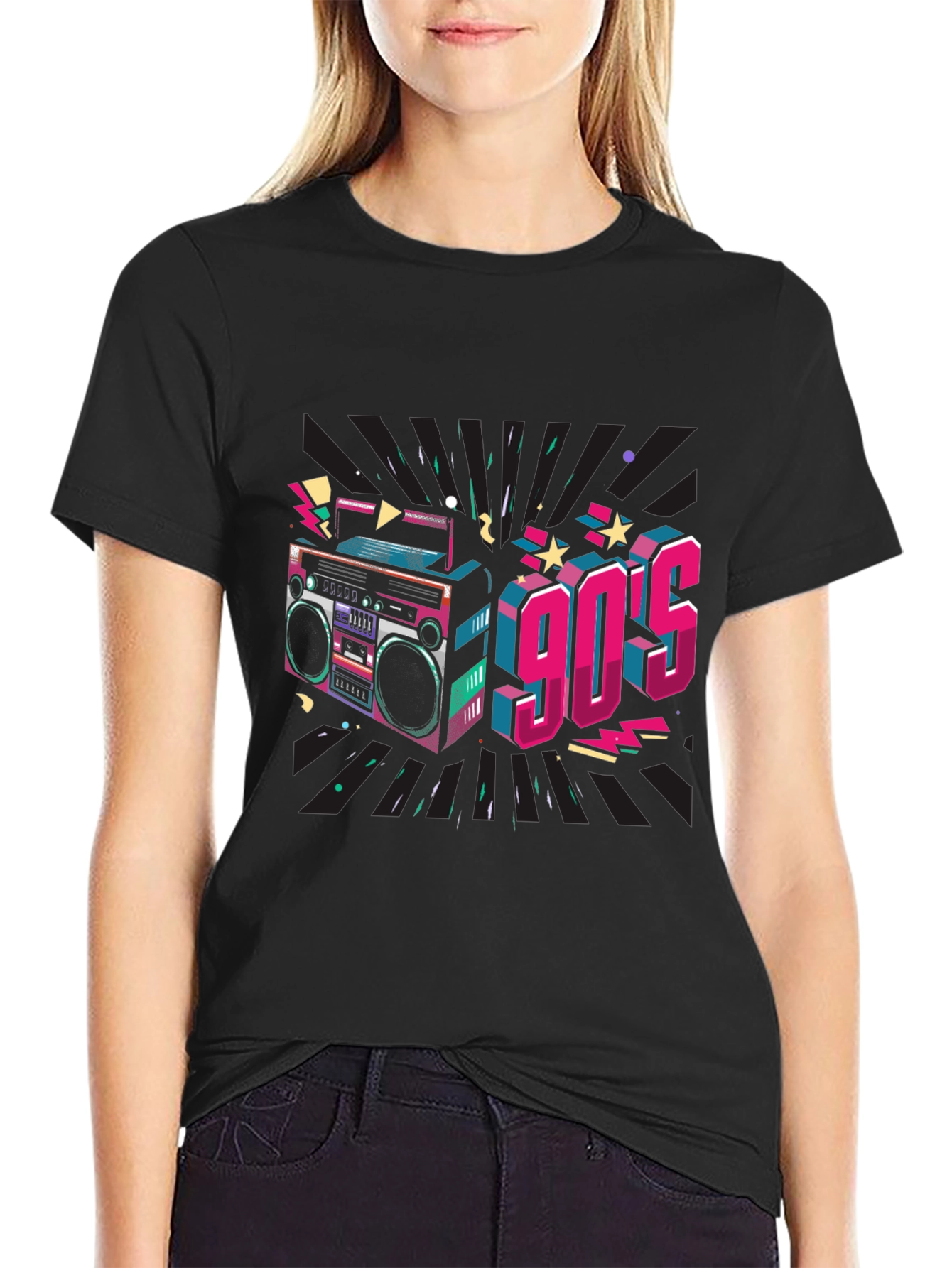 Retro 90s Boombox Graphic Tee