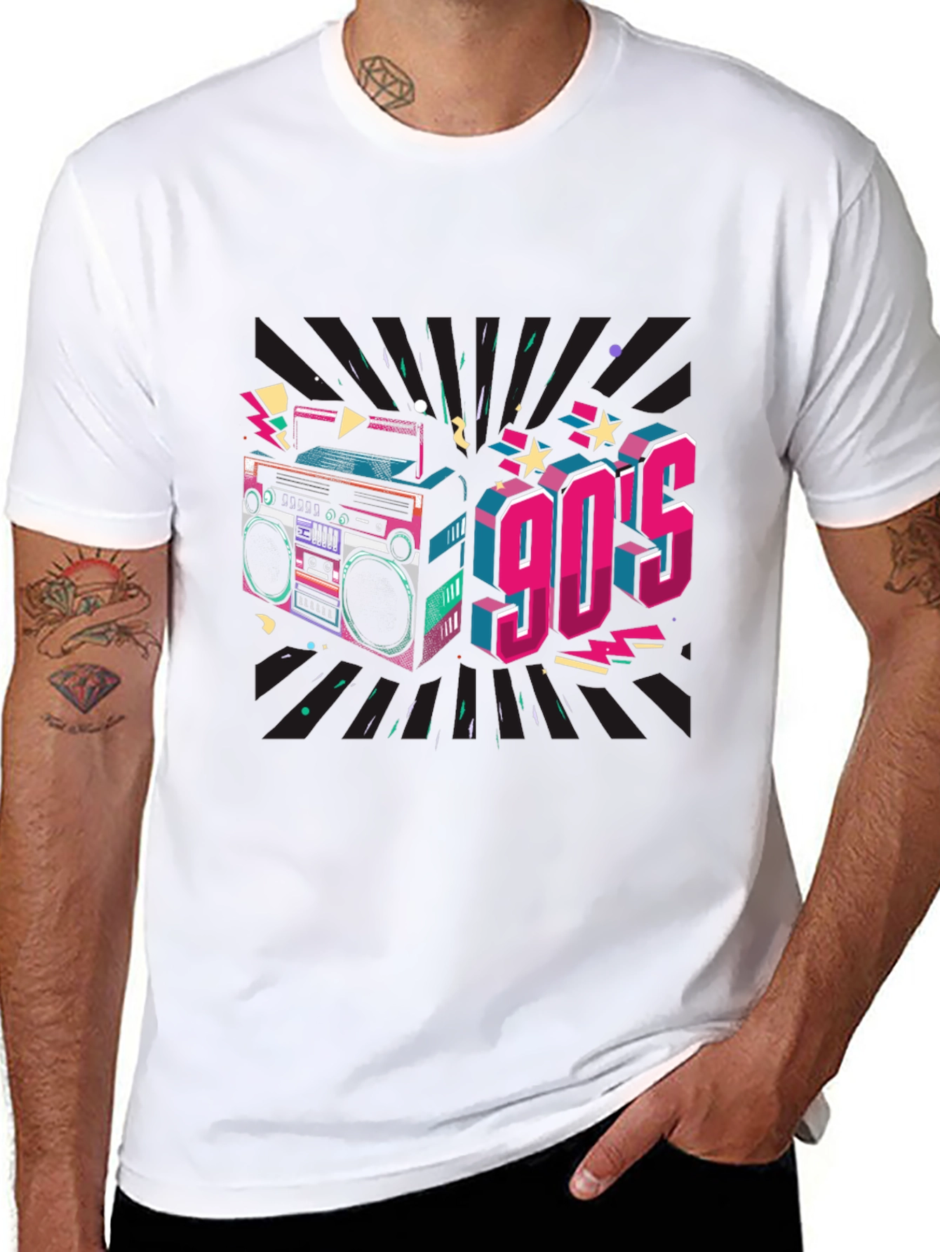 Retro 90s Boombox Graphic Tee