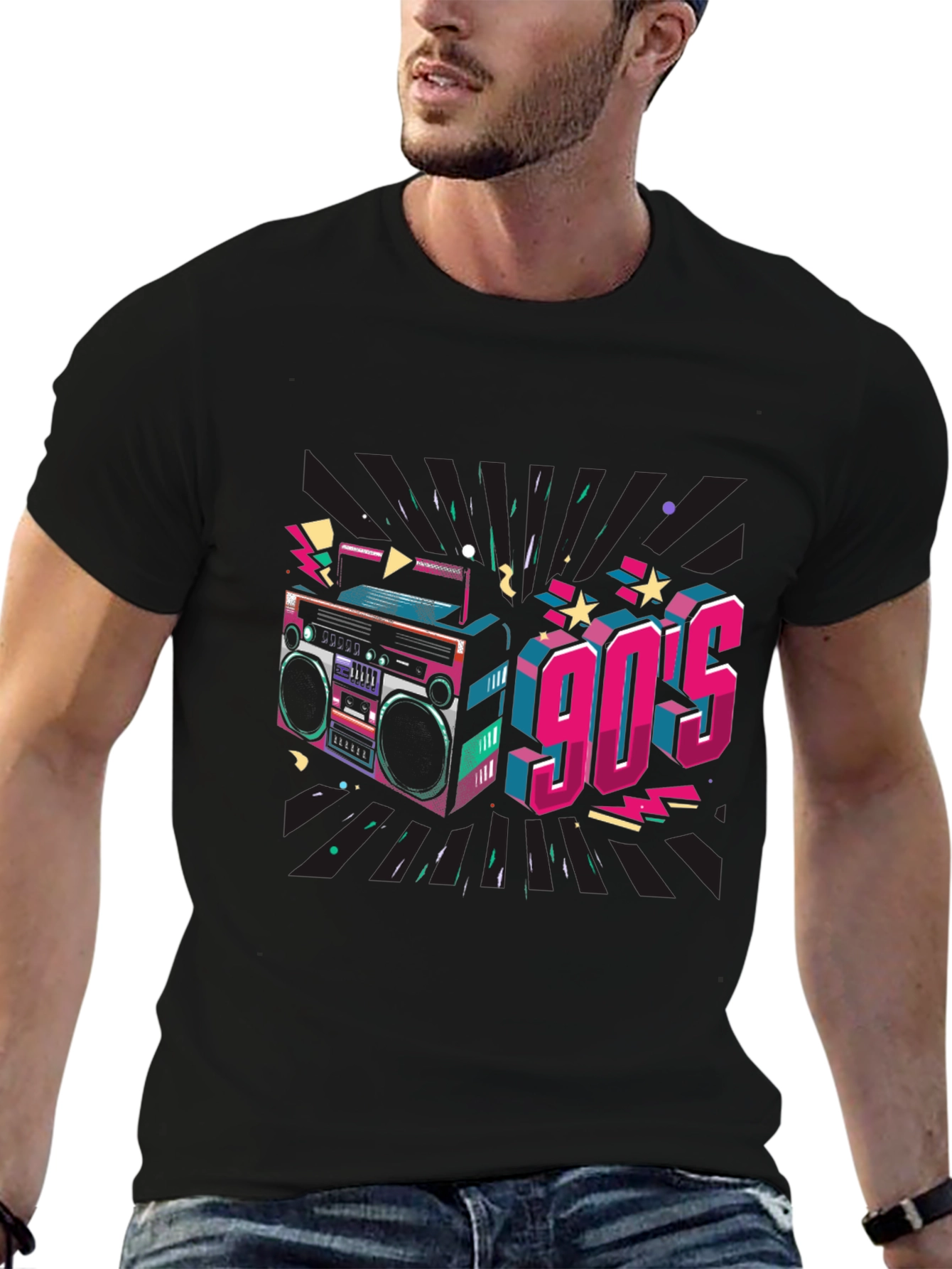 Retro 90s Boombox Graphic Tee