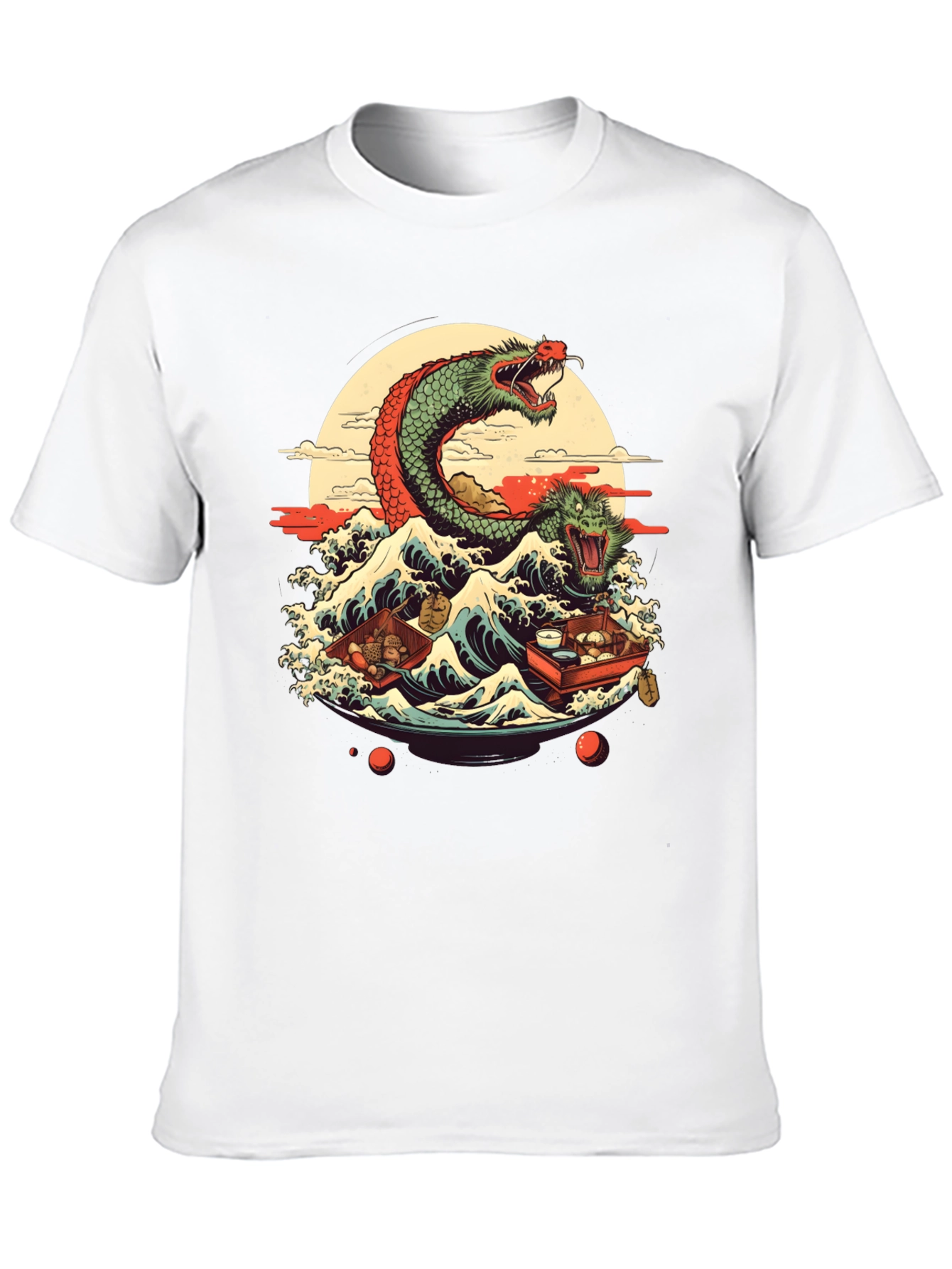 Dragon Wave Graphic Tee - Japanese Style