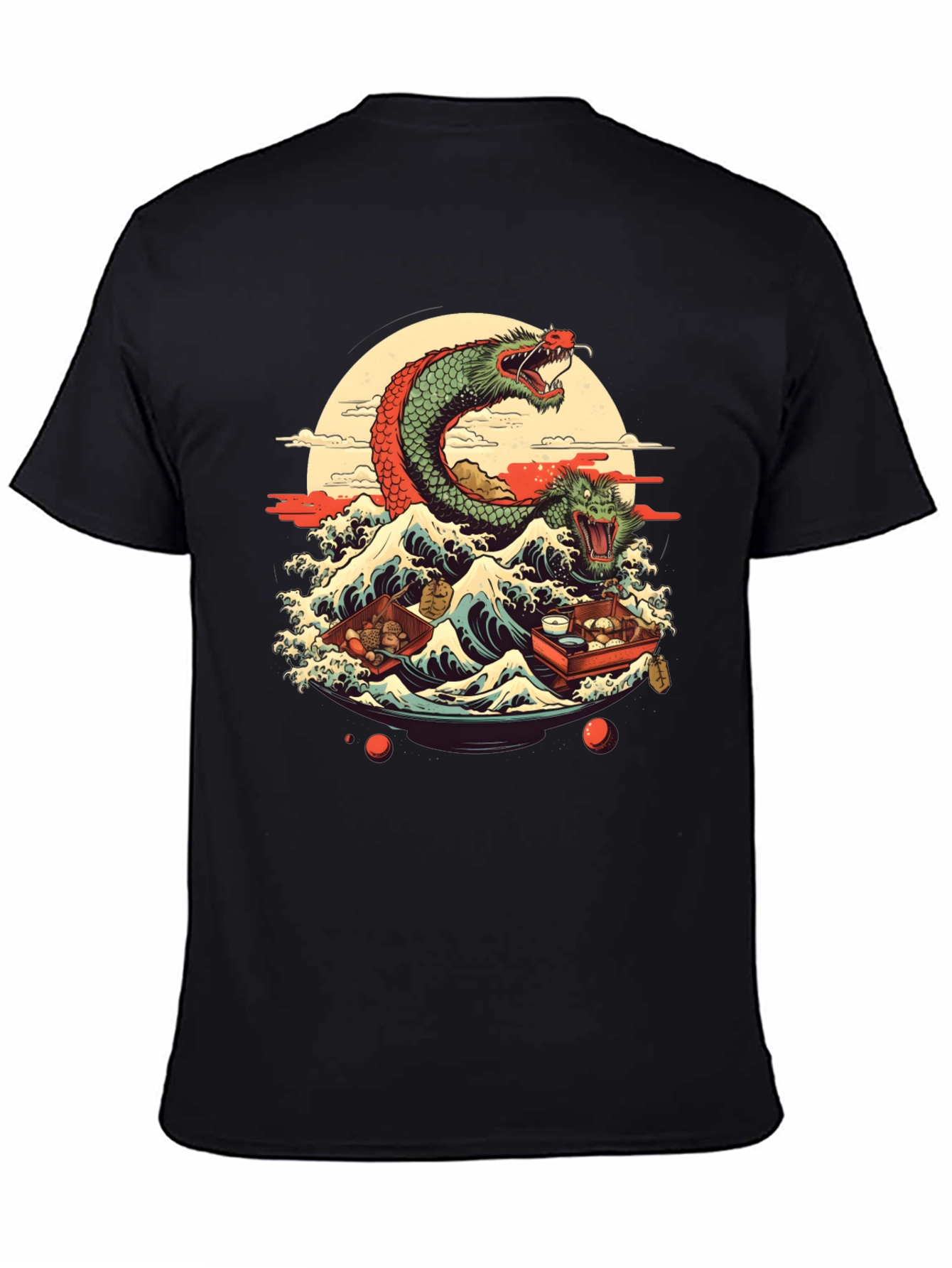 Dragon Wave Graphic Tee - Japanese Style