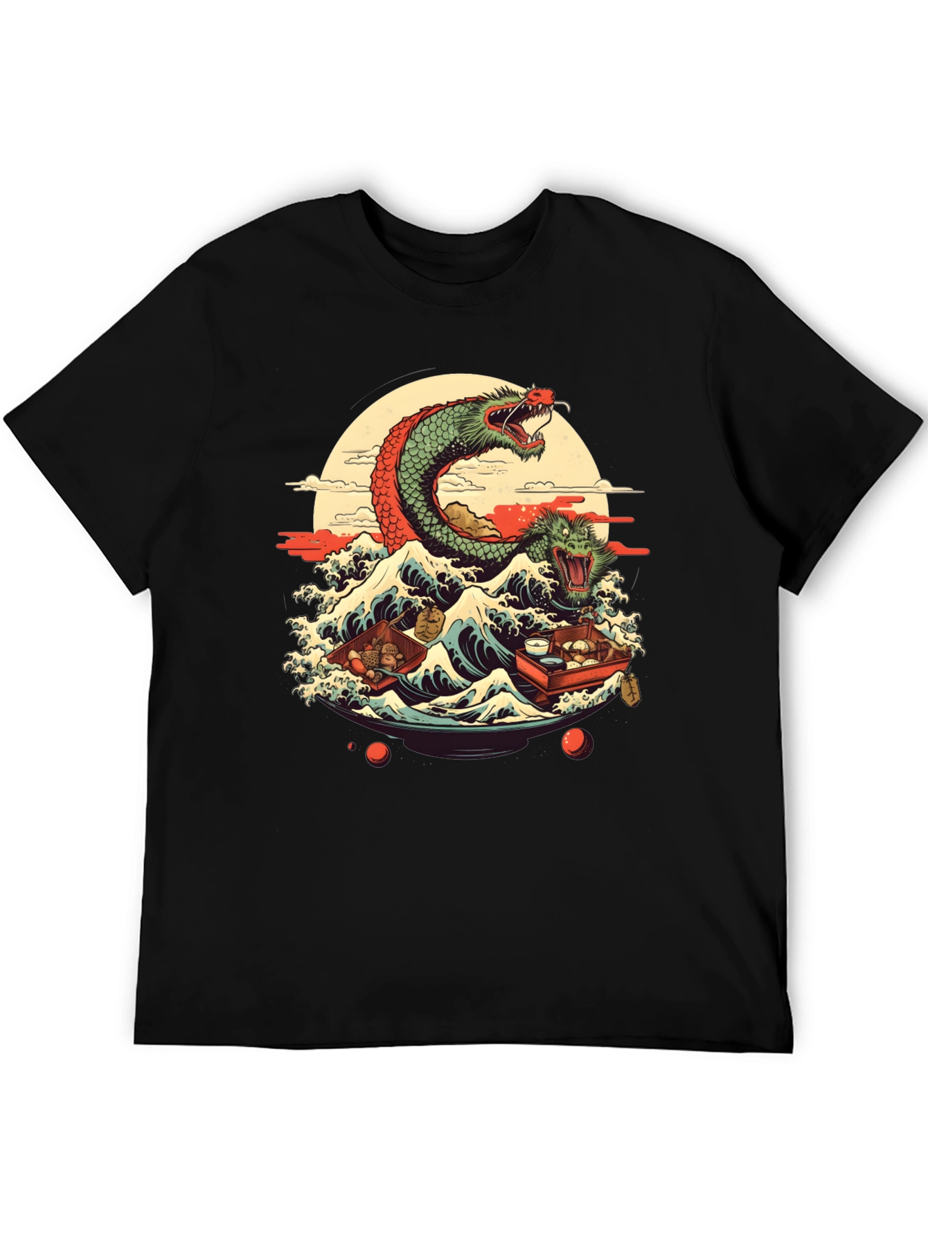 Dragon Wave Graphic Tee - Japanese Style