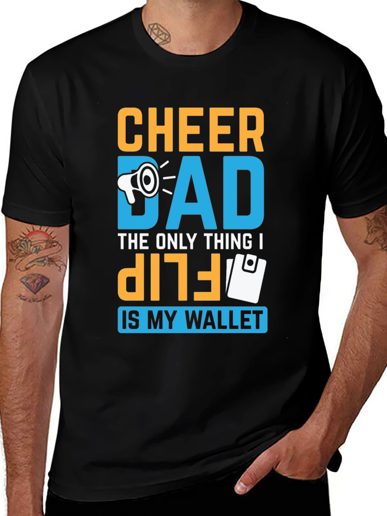 Cheer Dad T-Shirt: Wallet Flip Funny Design
