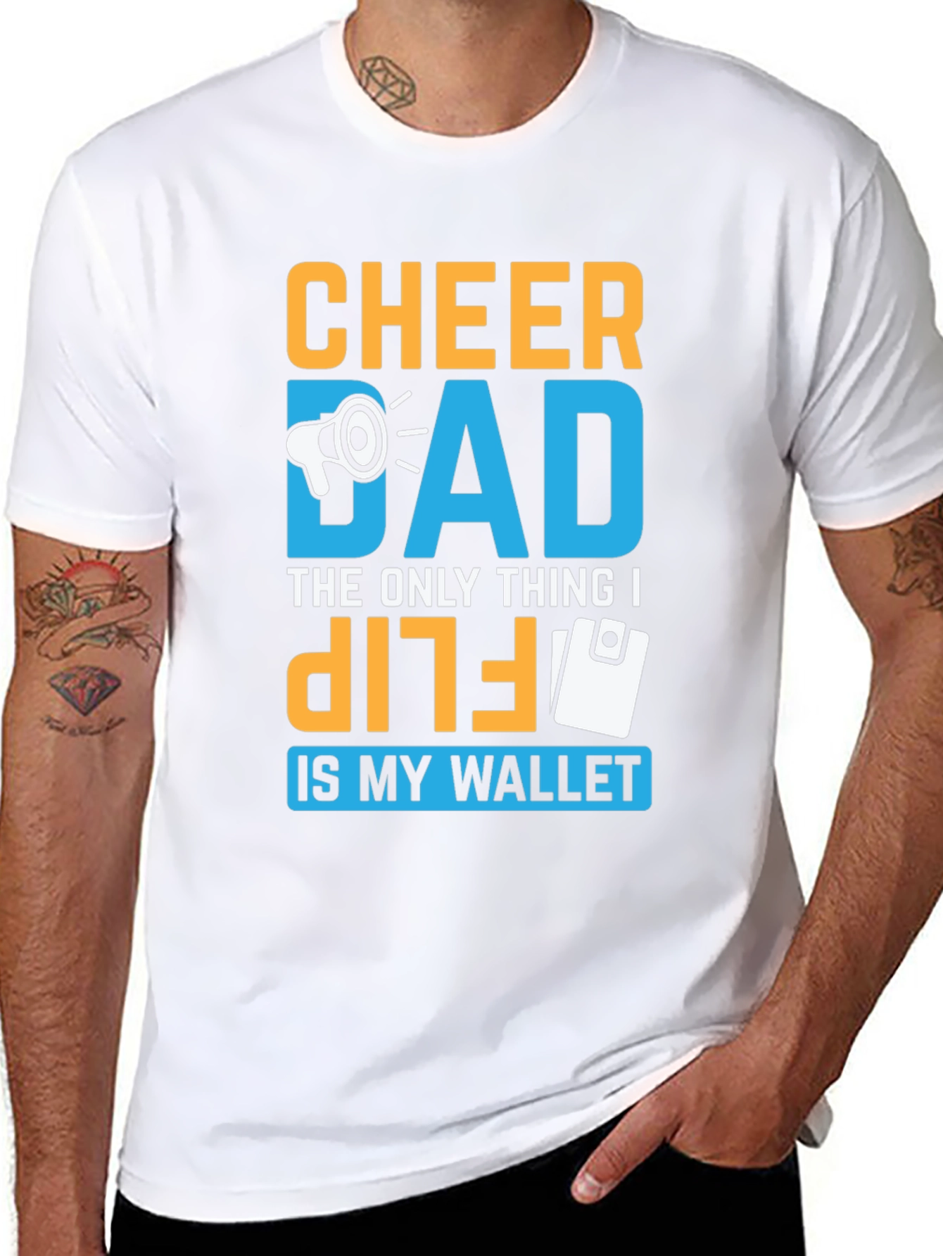 Cheer Dad T-Shirt: Wallet Flip Funny Design