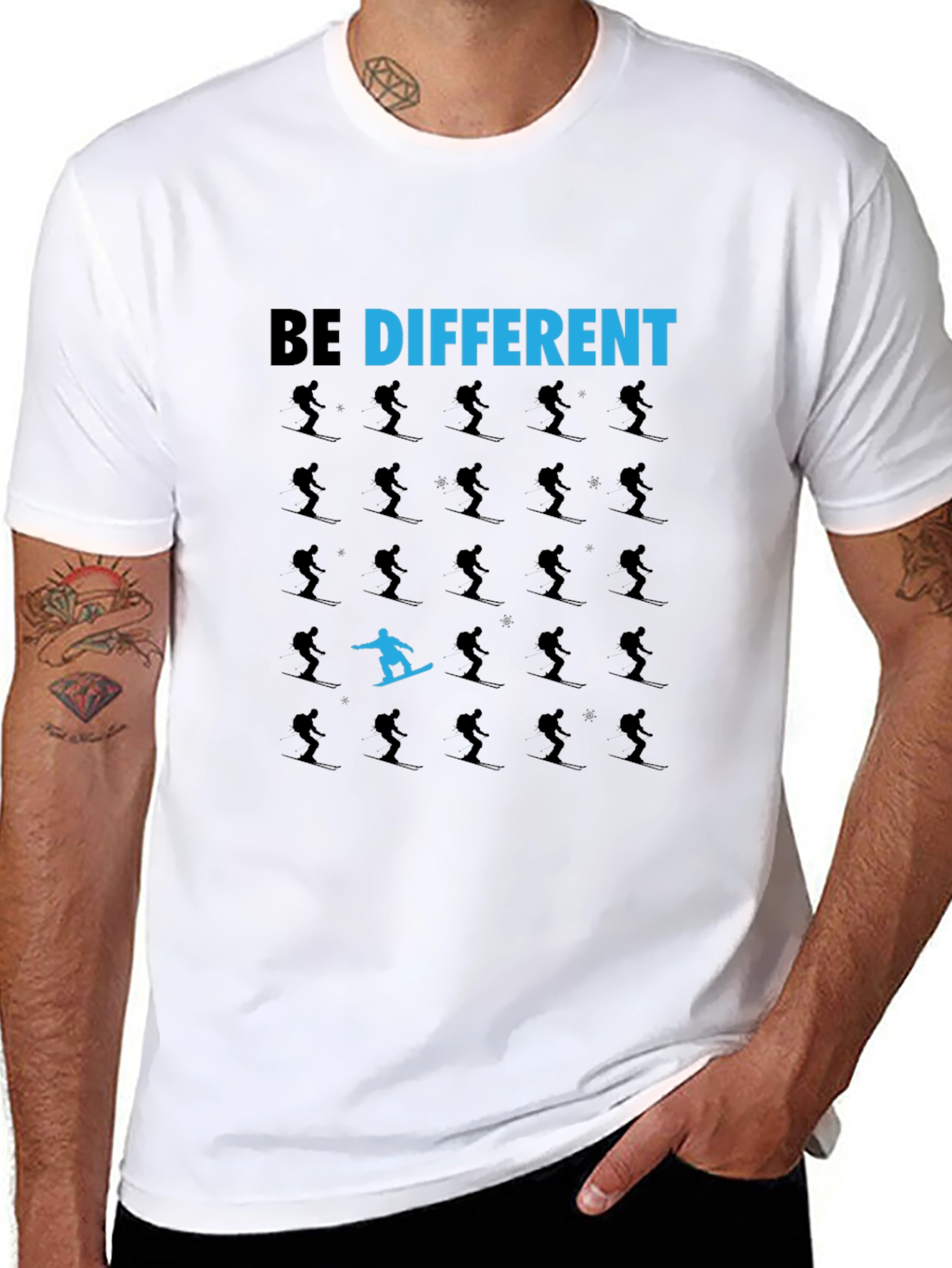 Be Different T-Shirt: Snowboarder Design