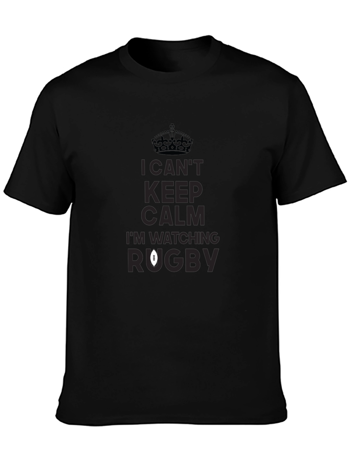 I Cant Keep Calm Im Watching Rugby Black T-Shirt