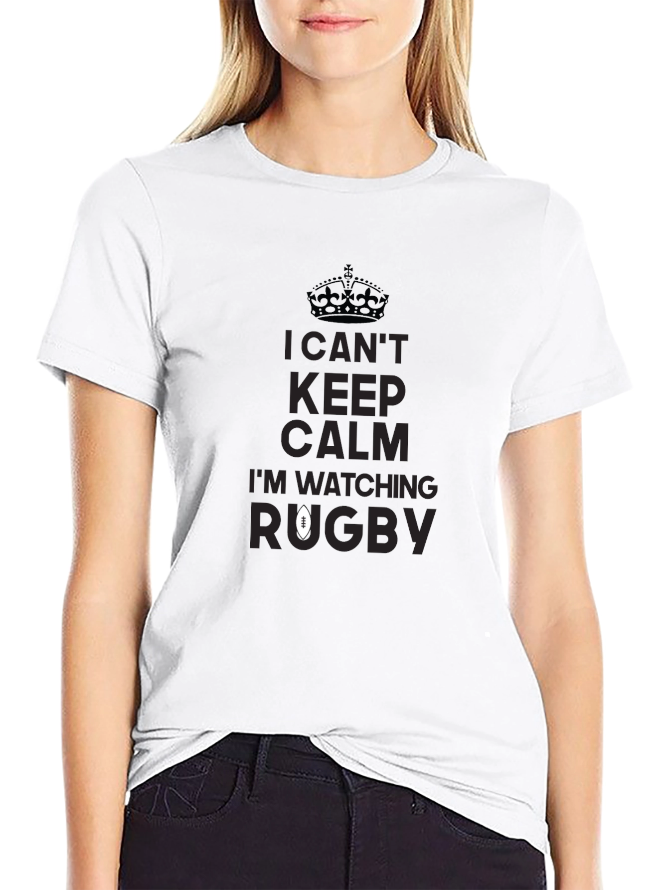 I Cant Keep Calm Im Watching Rugby Black T-Shirt