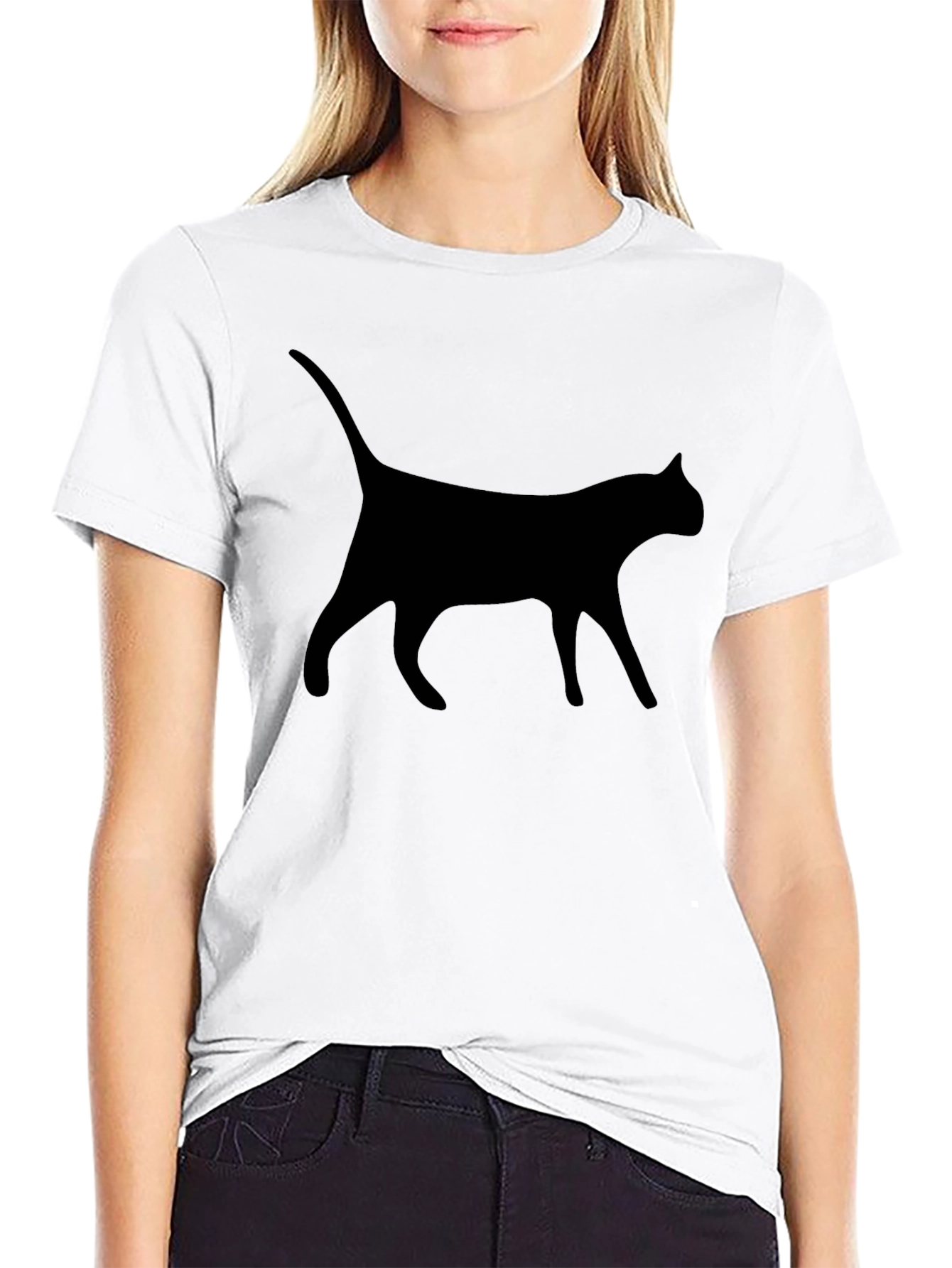 Cat Silhouette Black T-Shirt - Unisex
