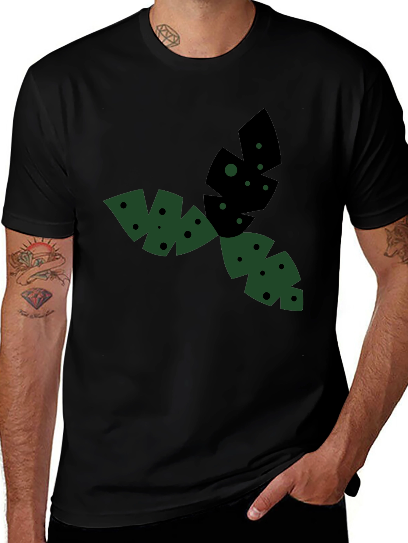 Geometric Leaf T-Shirt - Casual Style