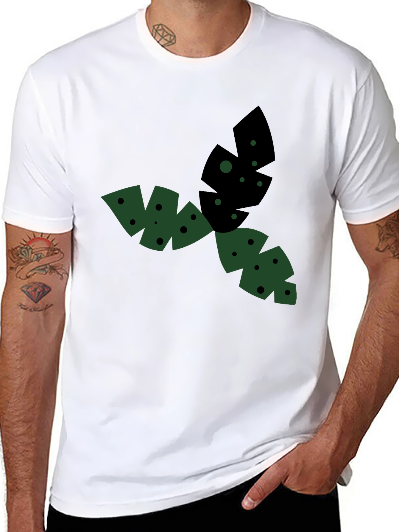 Geometric Leaf T-Shirt - Casual Style