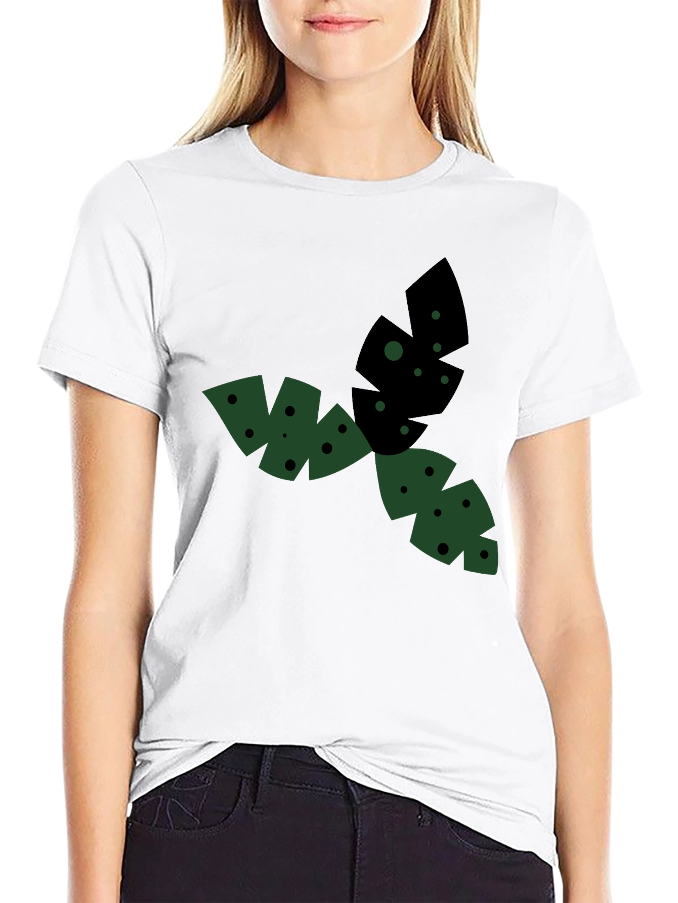 Geometric Leaf T-Shirt - Casual Style