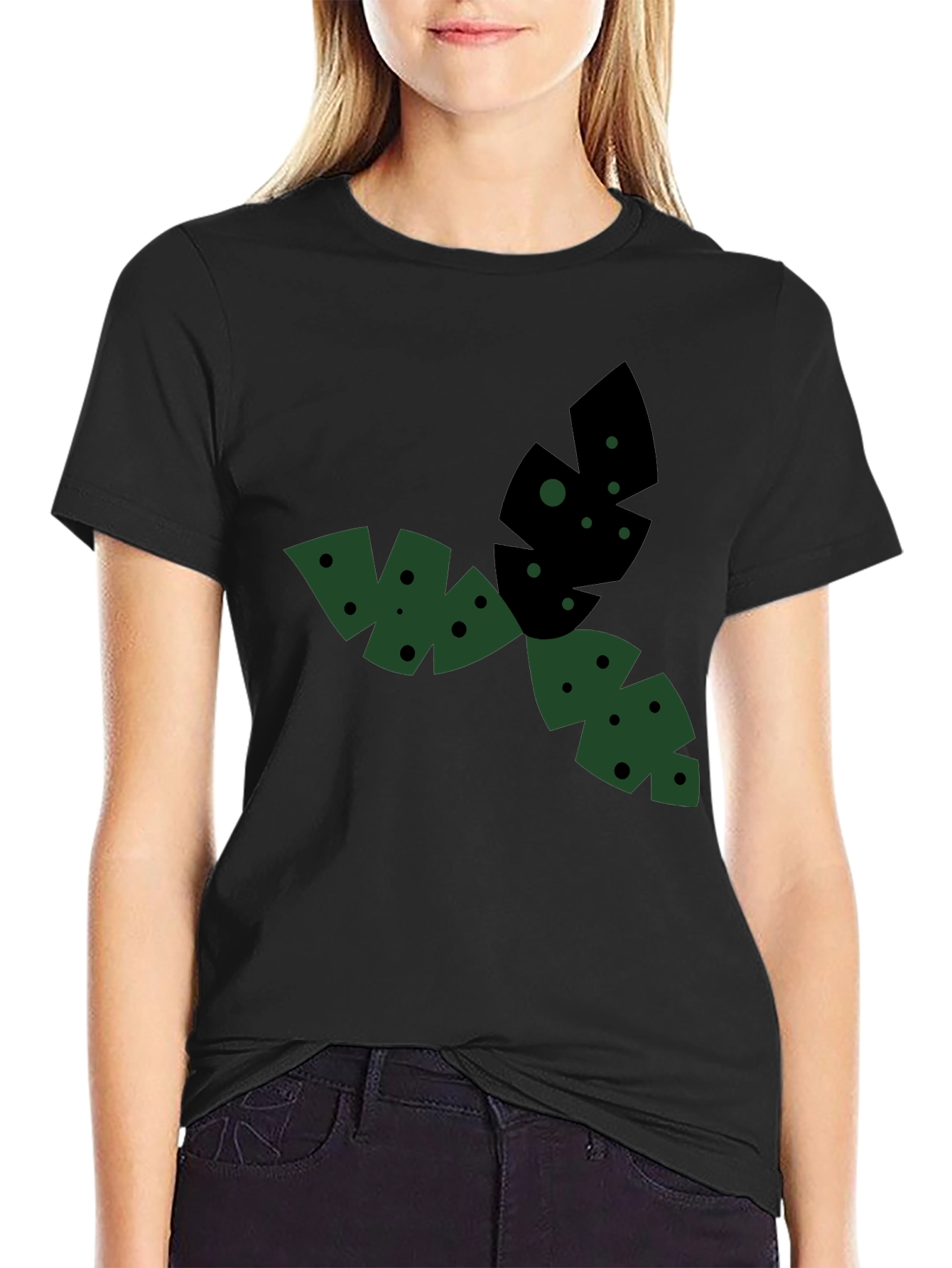 Geometric Leaf T-Shirt - Casual Style