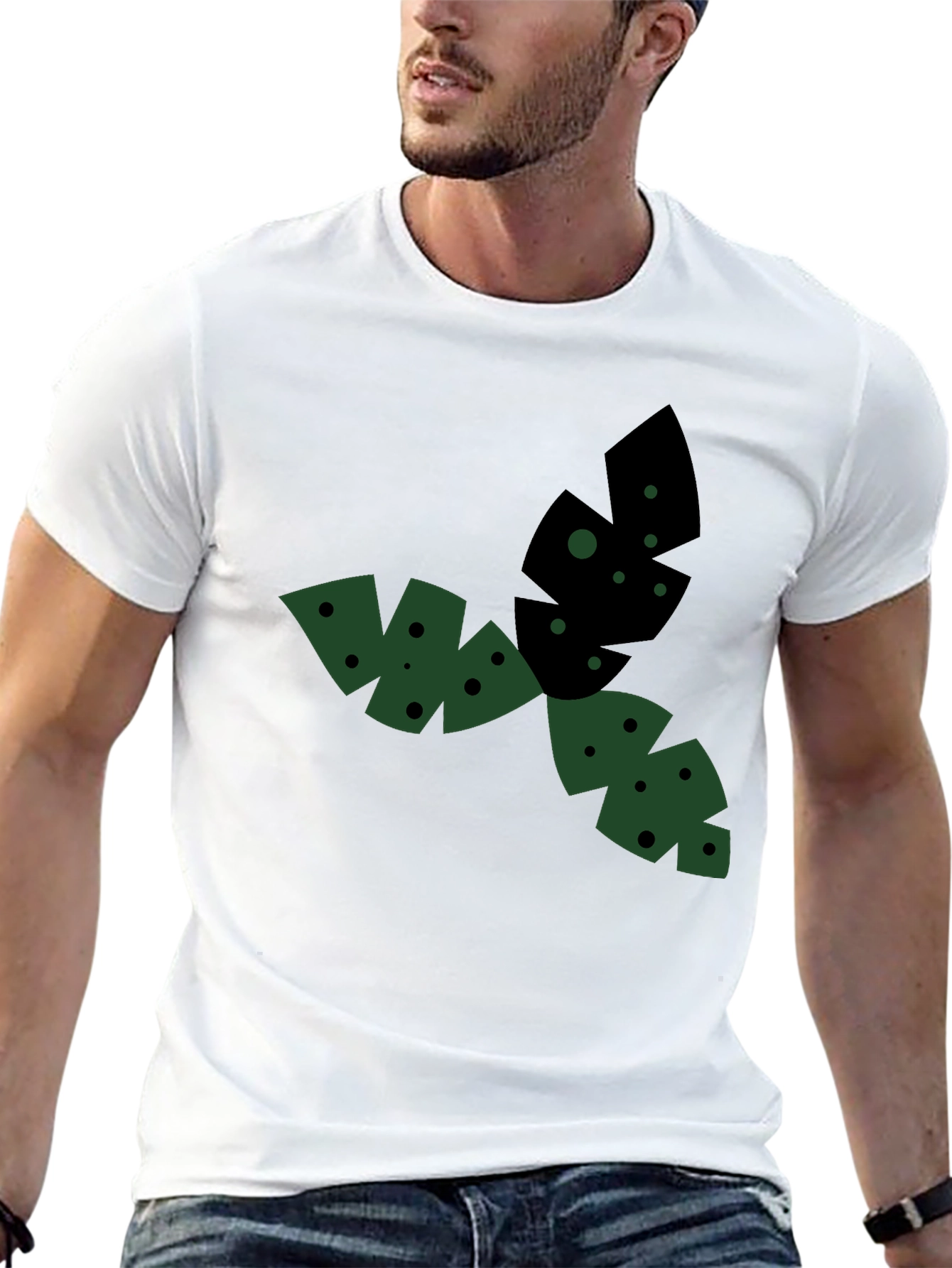 Geometric Leaf T-Shirt - Casual Style