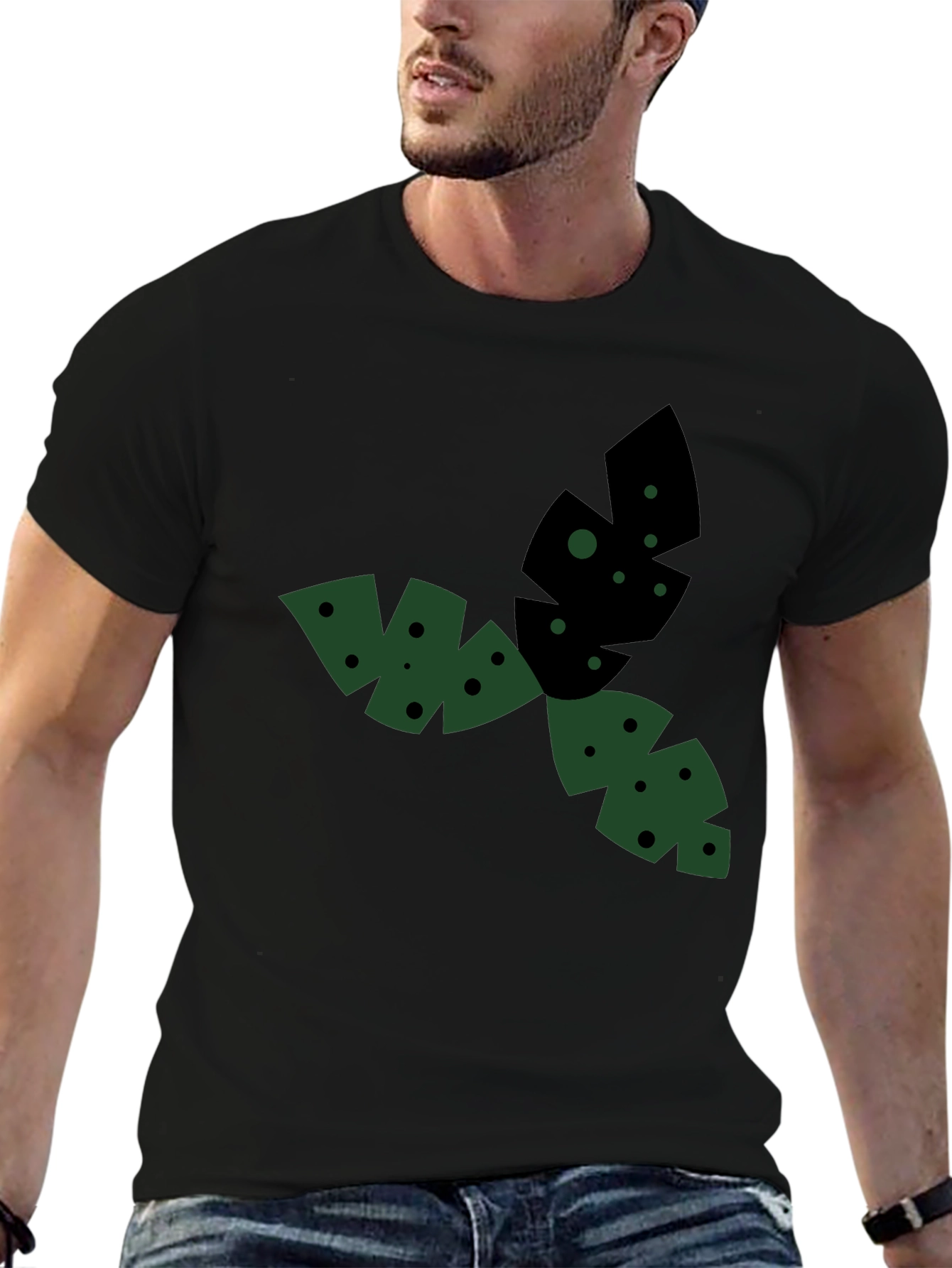 Geometric Leaf T-Shirt - Casual Style