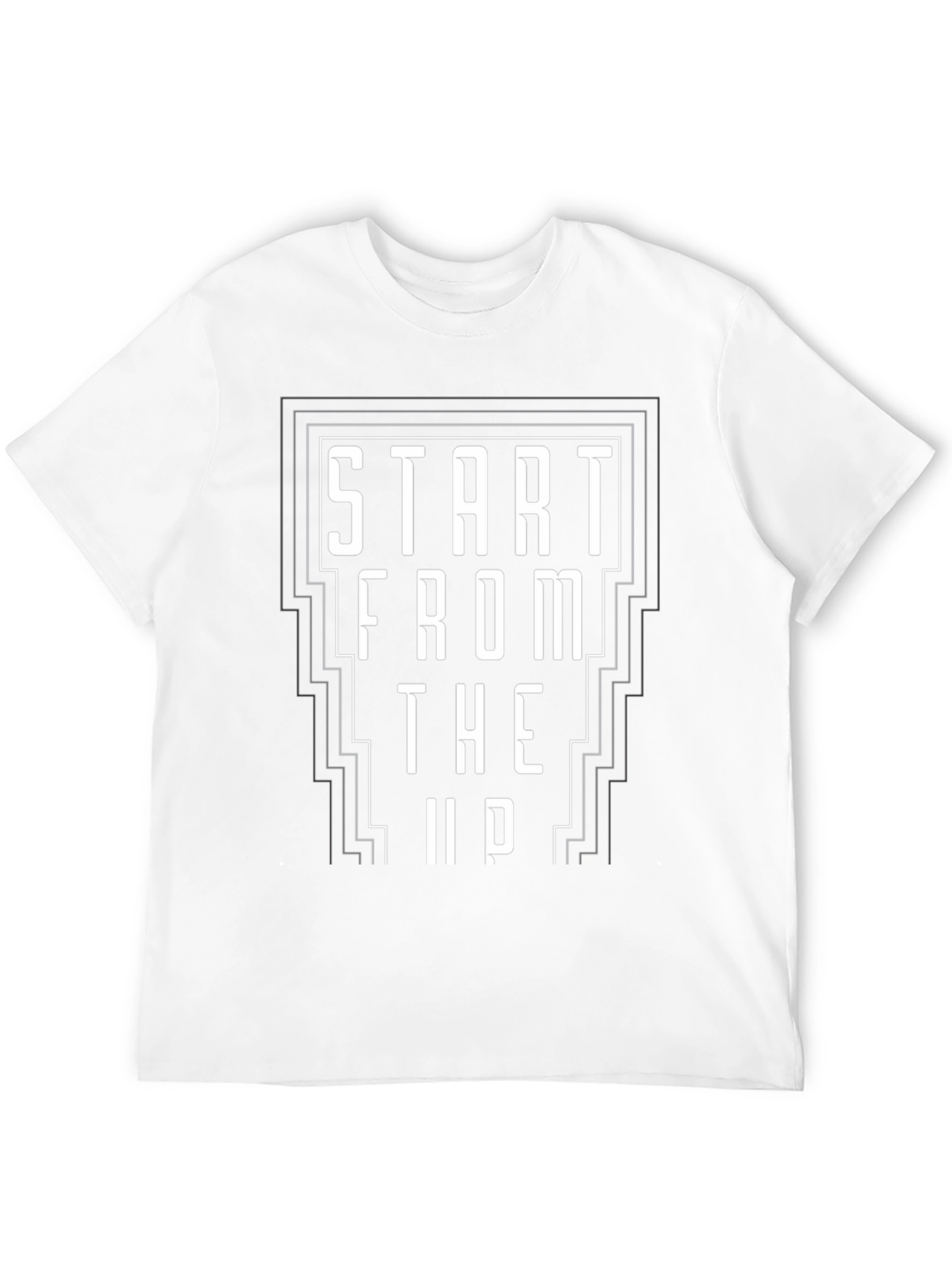 Start From The Up Black Graphic Tee Shirt
