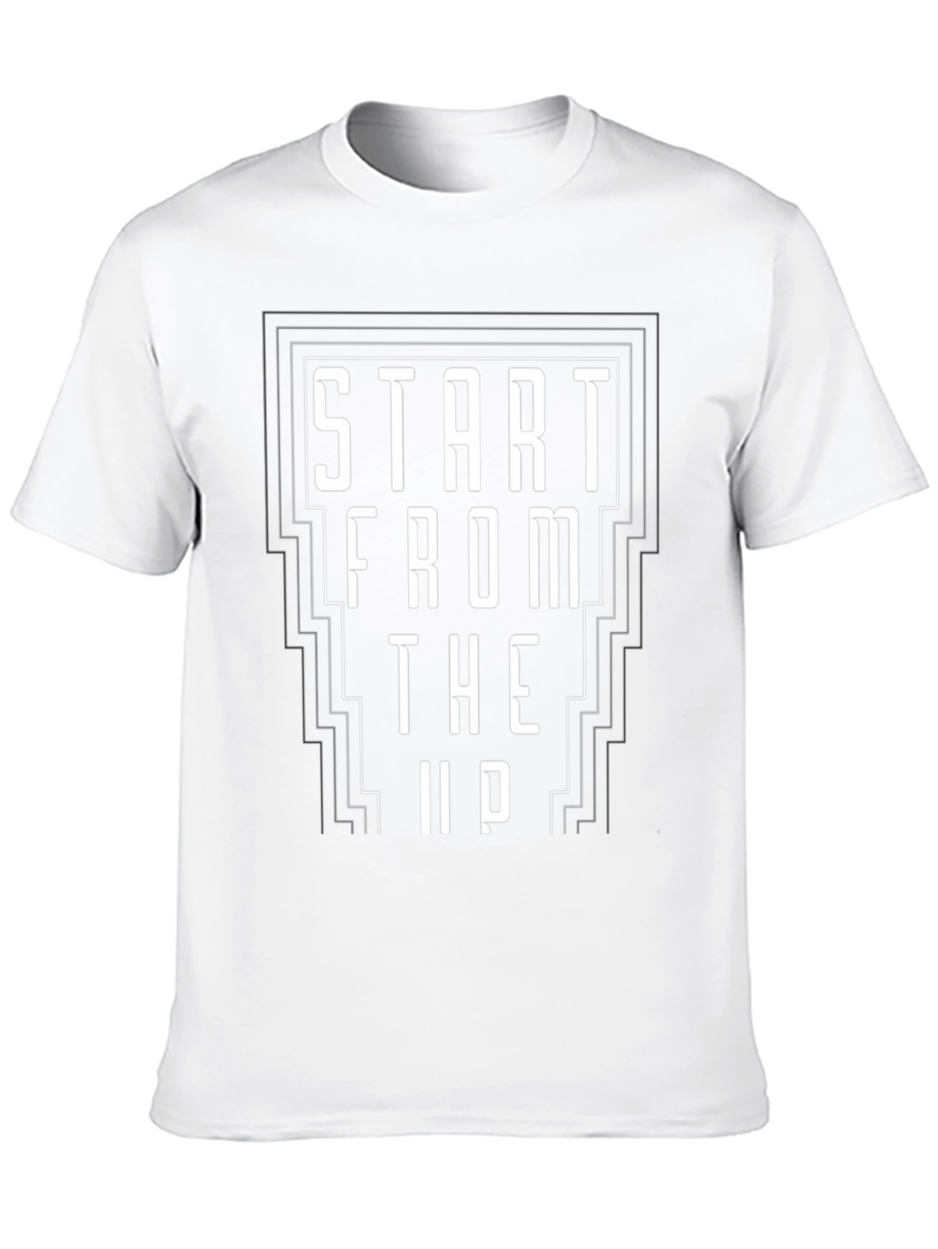 Start From The Up Black Graphic Tee Shirt