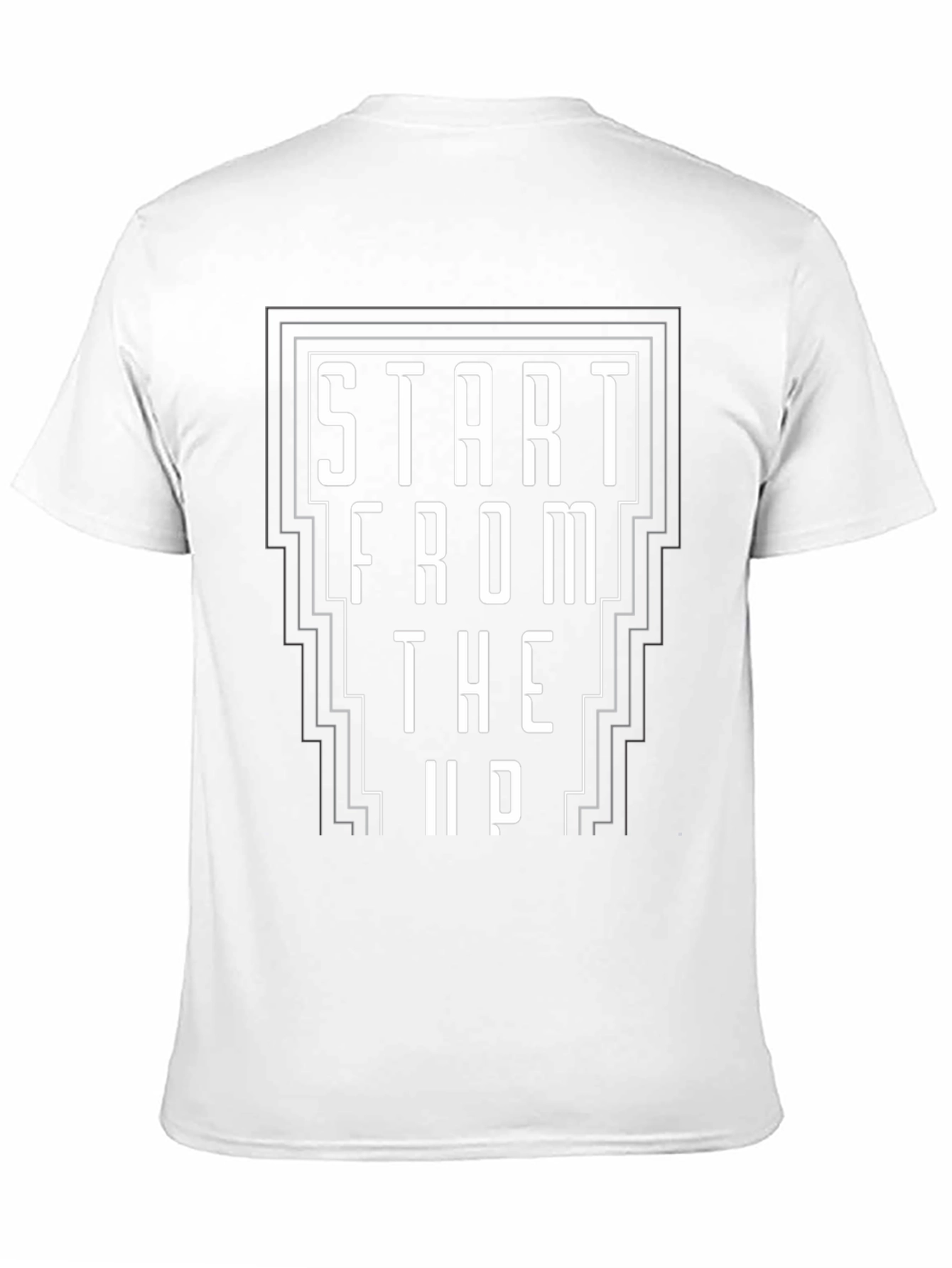 Start From The Up Black Graphic Tee Shirt