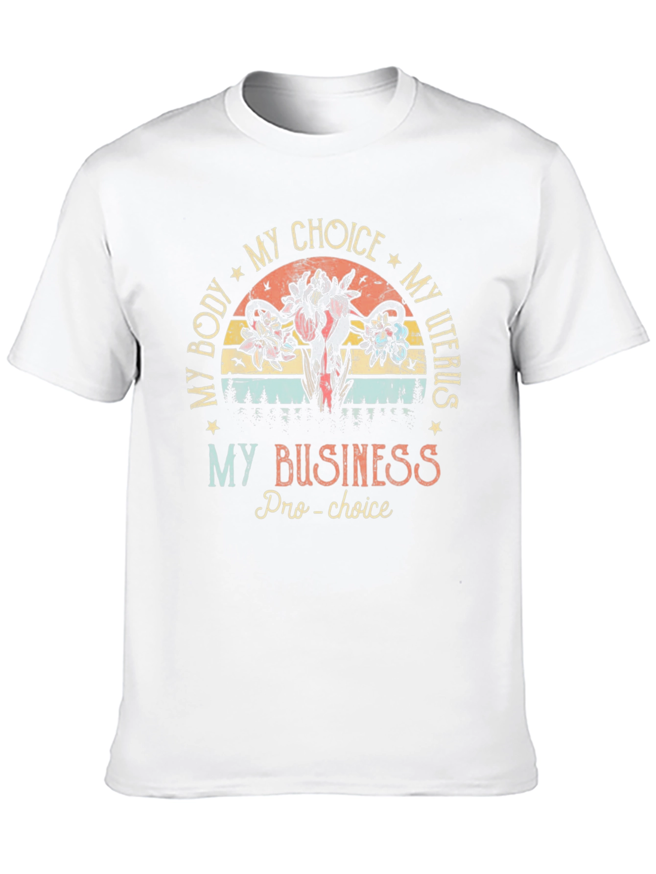 Pro-Choice Uterus Floral T-Shirt