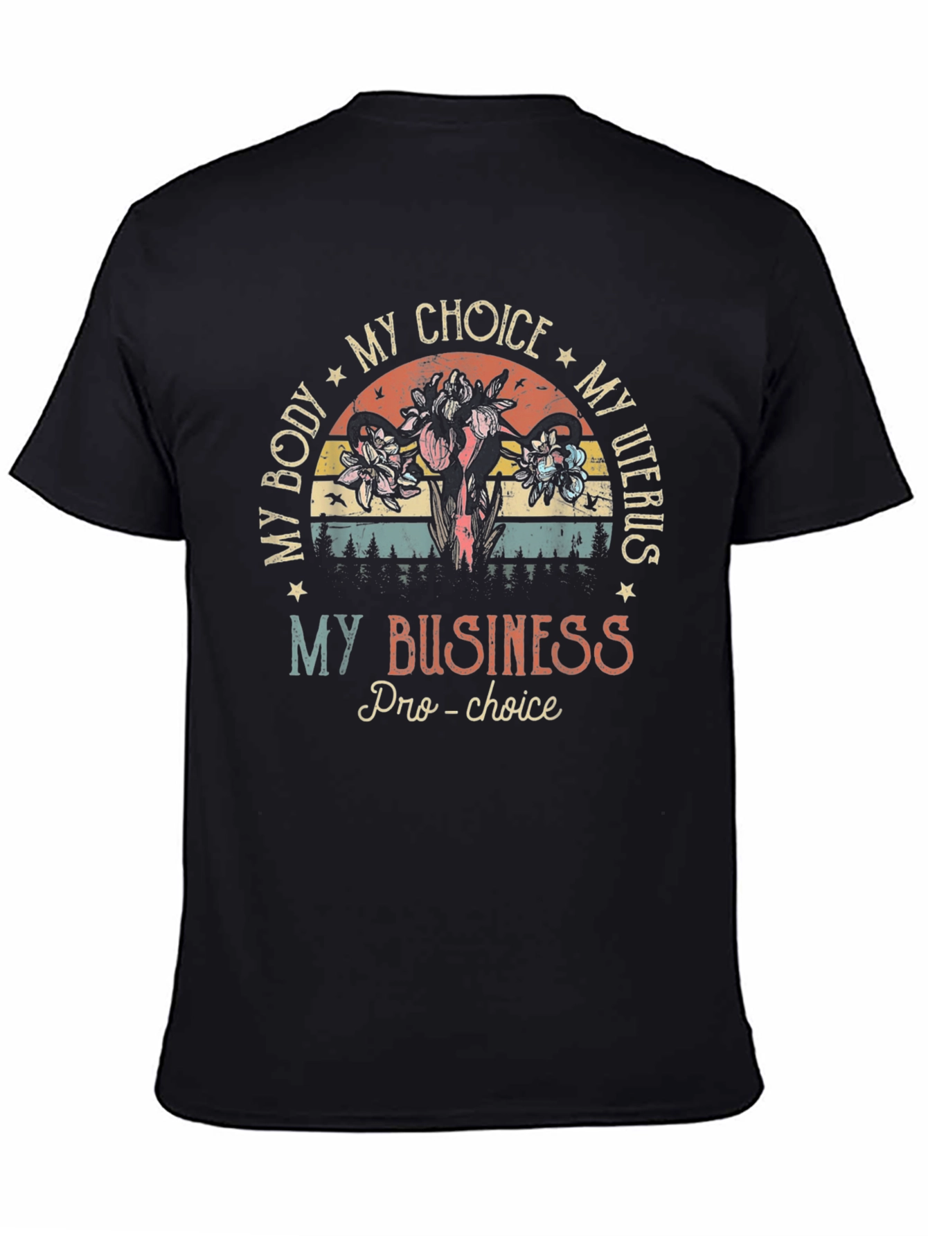 Pro-Choice Uterus Floral T-Shirt