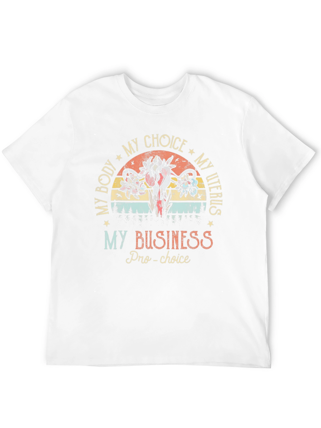 Pro-Choice Uterus Floral T-Shirt