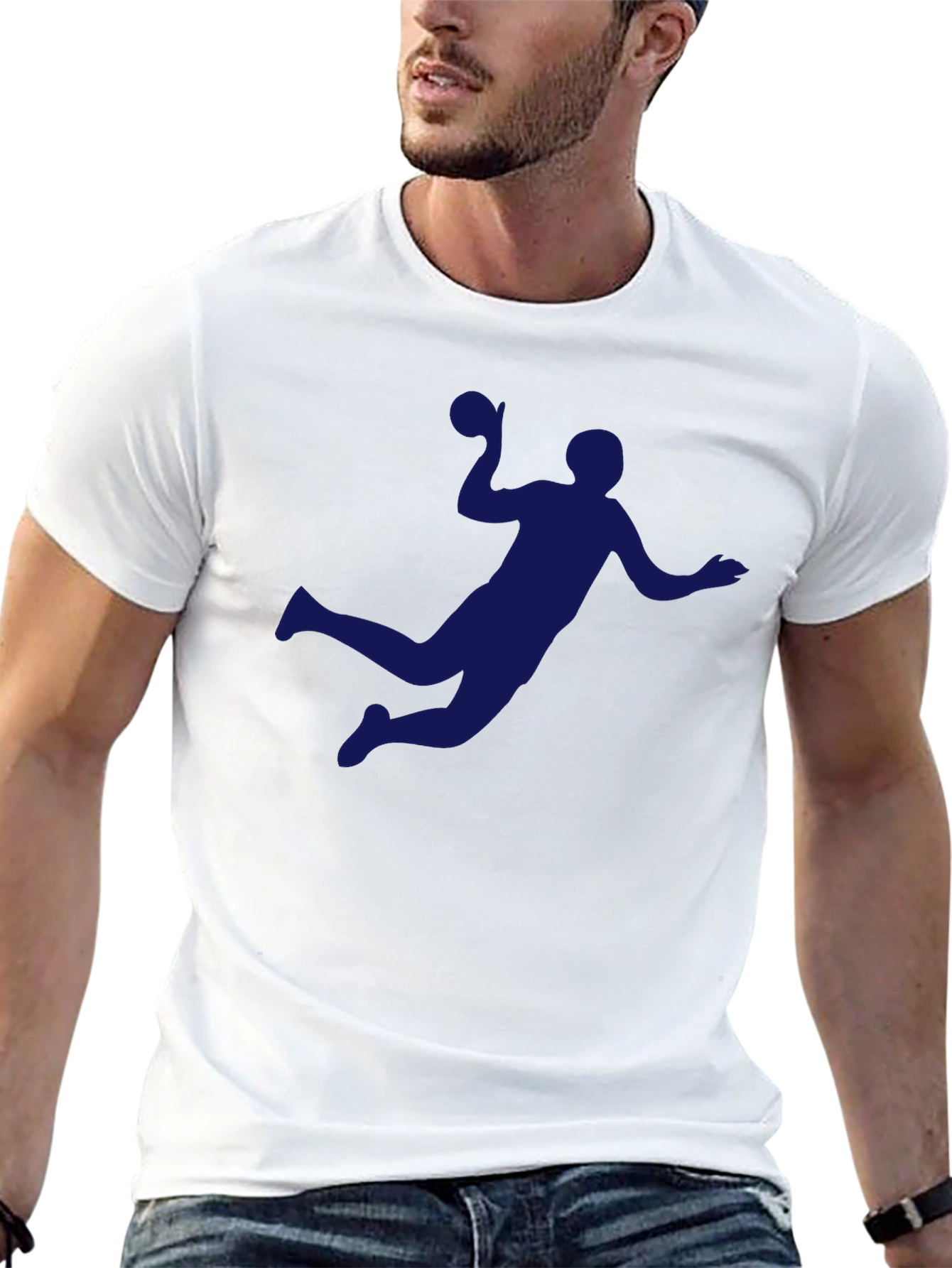 Handball Player Graphic Tee - Sporty Black T-Shirt