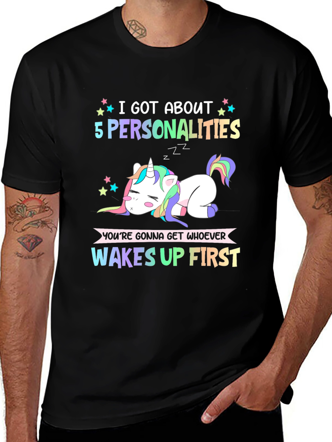 5 Personalities Unicorn Graphic Tee