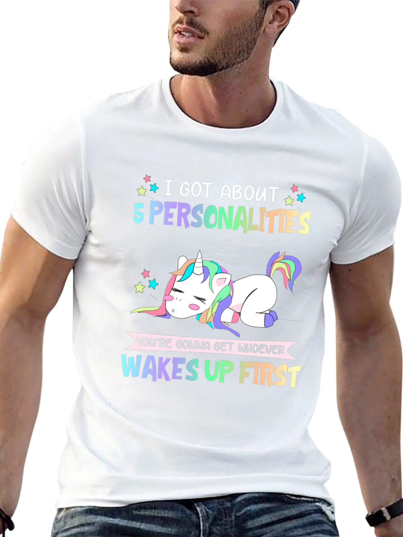 5 Personalities Unicorn Graphic Tee