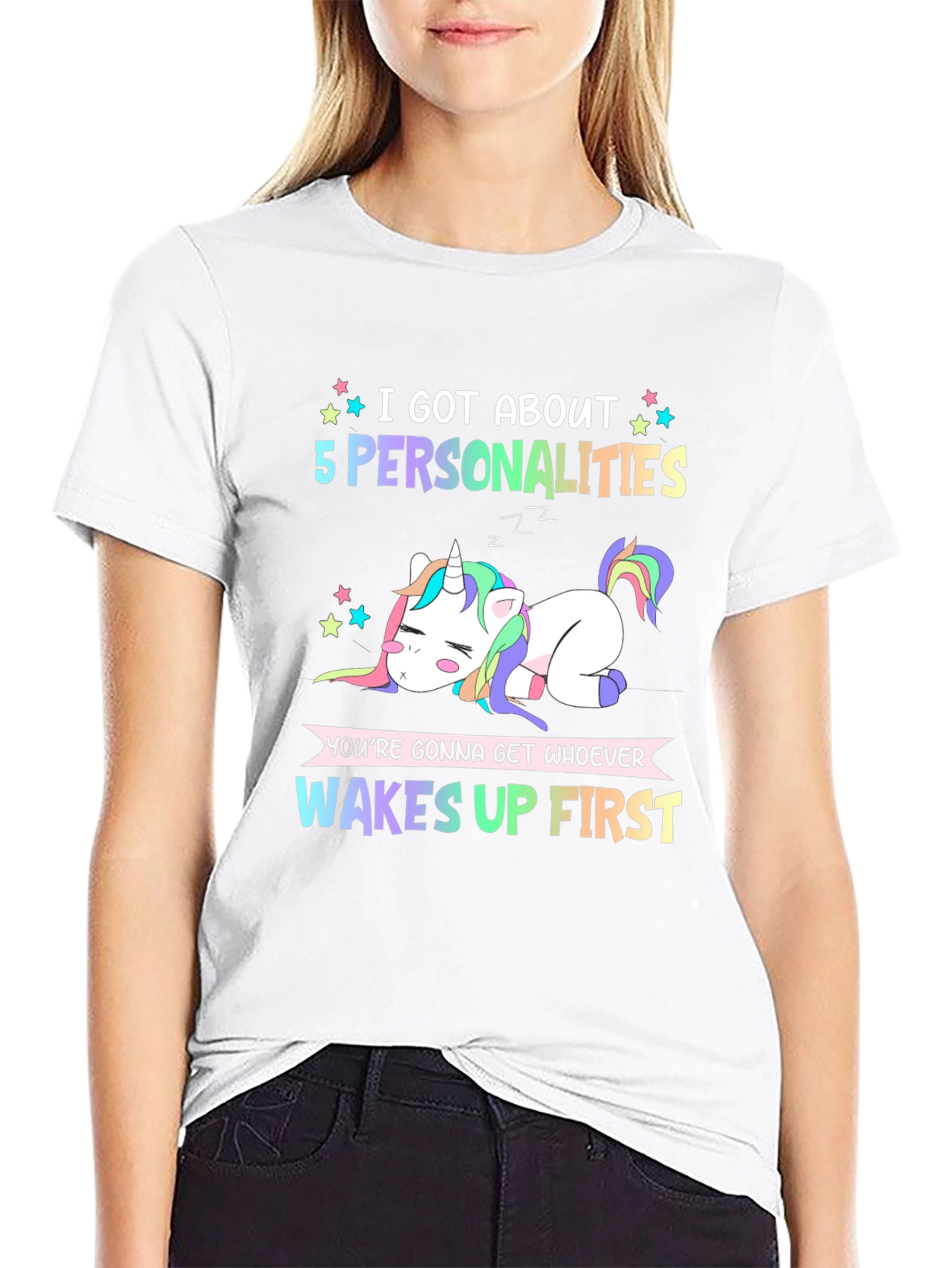 5 Personalities Unicorn Graphic Tee
