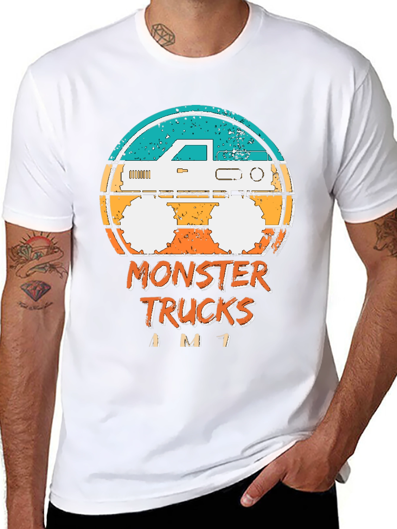 Monster Truck Graphic Tee - Retro Style Black T-Shirt