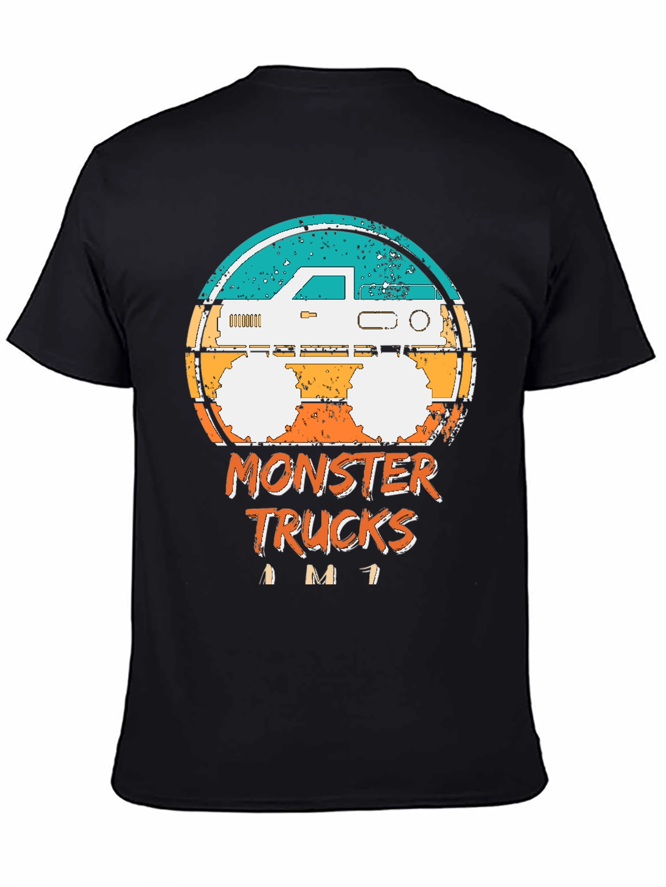 Monster Truck Graphic Tee - Retro Style Black T-Shirt