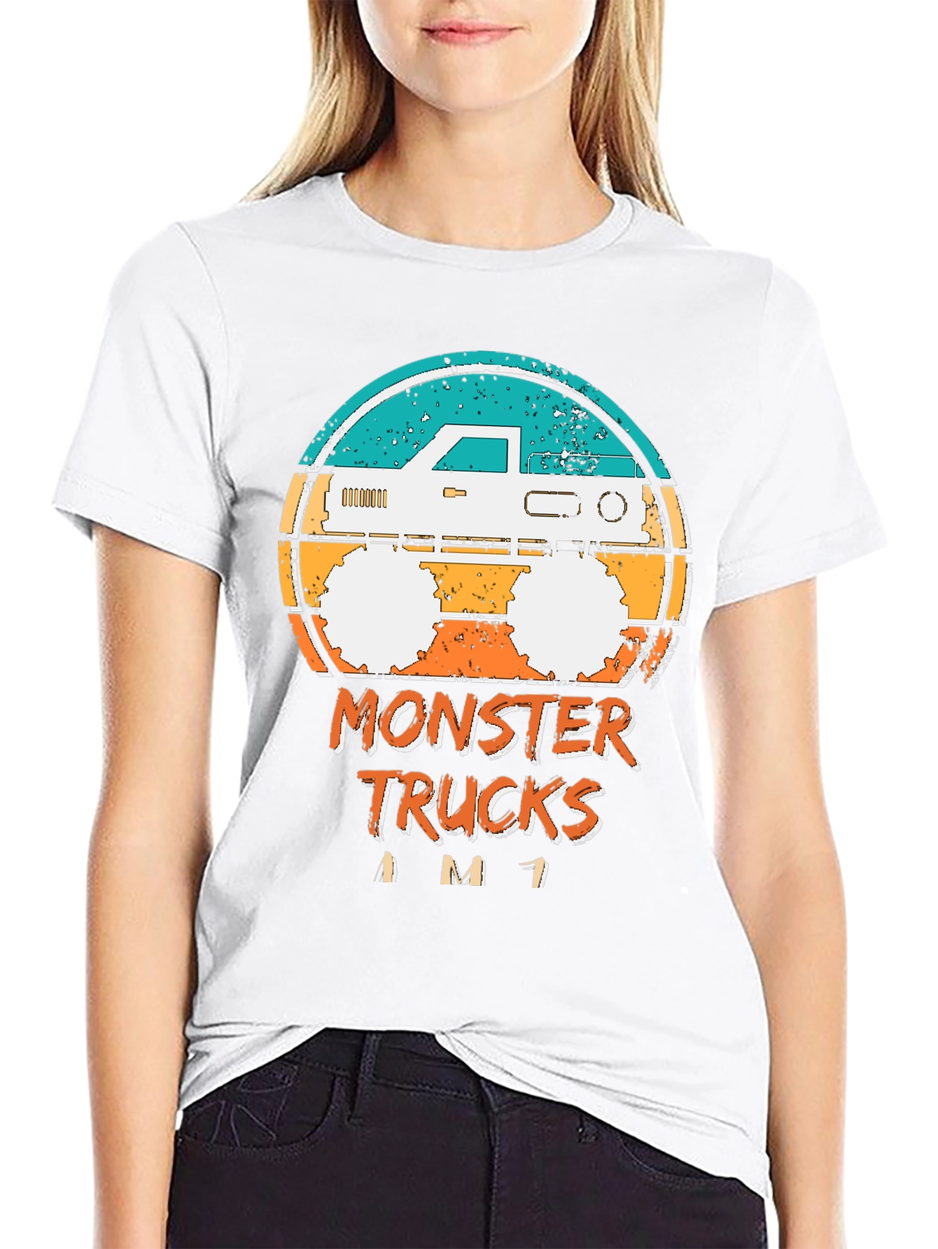 Monster Truck Graphic Tee - Retro Style Black T-Shirt