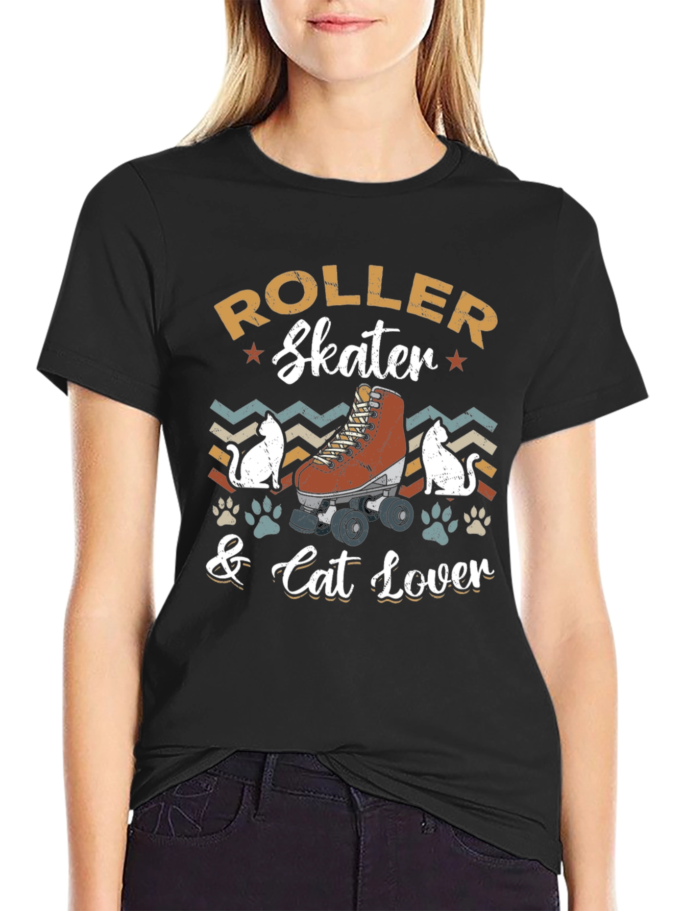 Roller Skater & Cat Lover T-Shirt