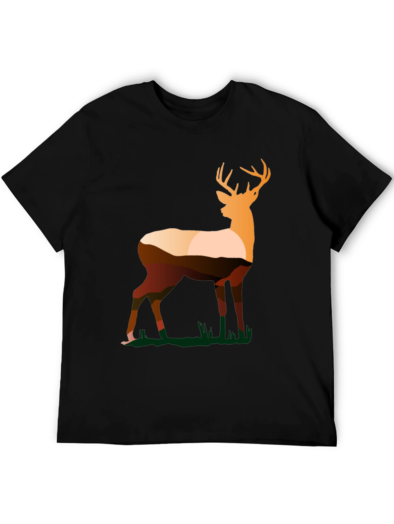 Deer Silhouette Graphic Tee - Nature Inspired Design