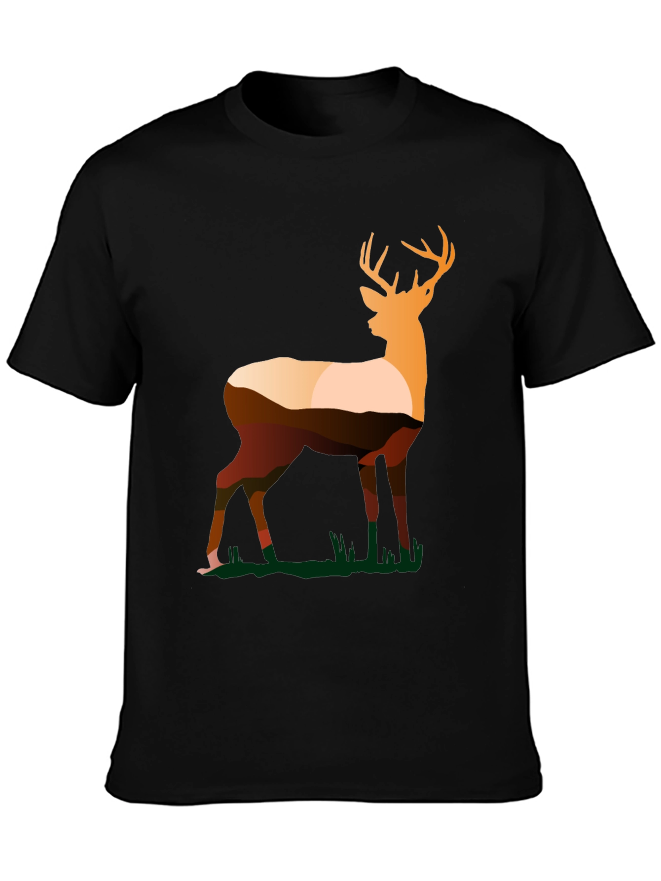 Deer Silhouette Graphic Tee - Nature Inspired Design
