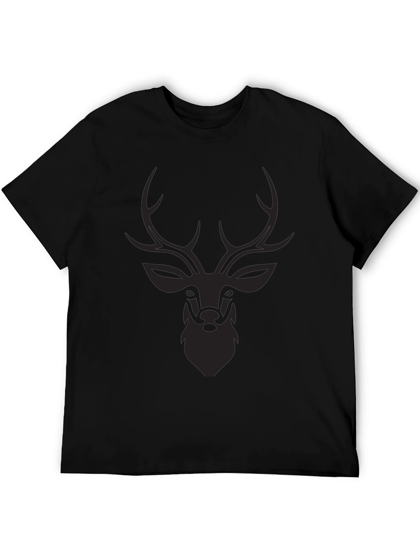 Mens Black Deer Graphic Tee - Stylish Casual Wear