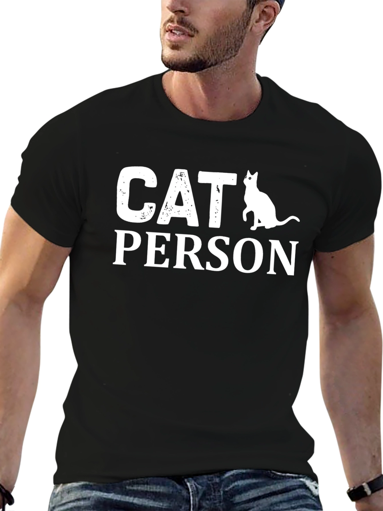 Cat Person Graphic T-Shirt - Funny Novelty Tee