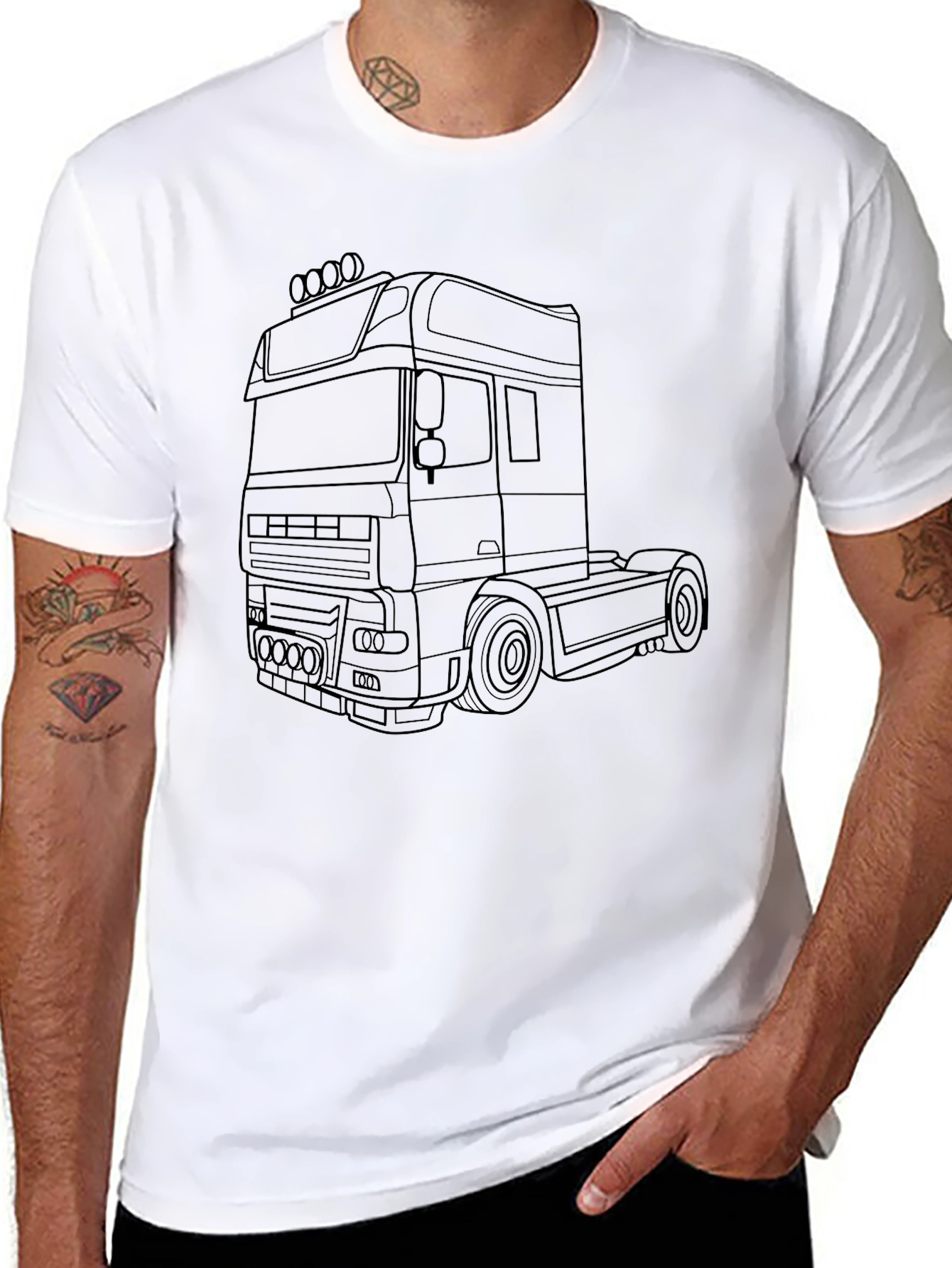 Truck Outline Graphic T-Shirt