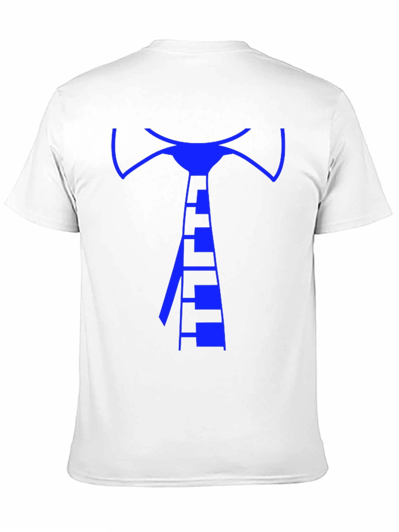 Geometric Blue Tie Graphic Tee - Mens Black T-Shirt