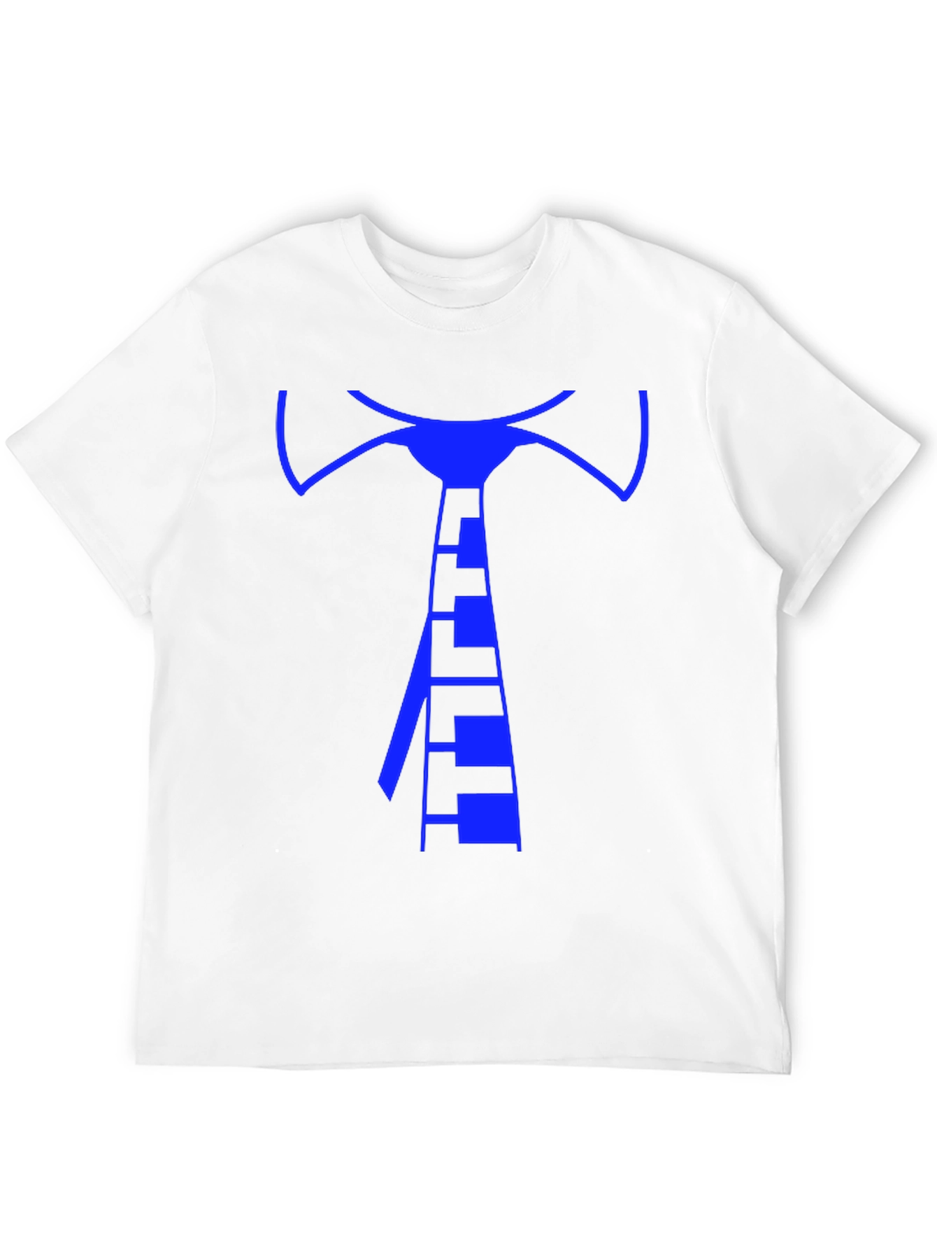 Geometric Blue Tie Graphic Tee - Mens Black T-Shirt