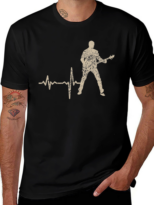 Guitarist Heartbeat T-Shirt - Rock and Roll Tee