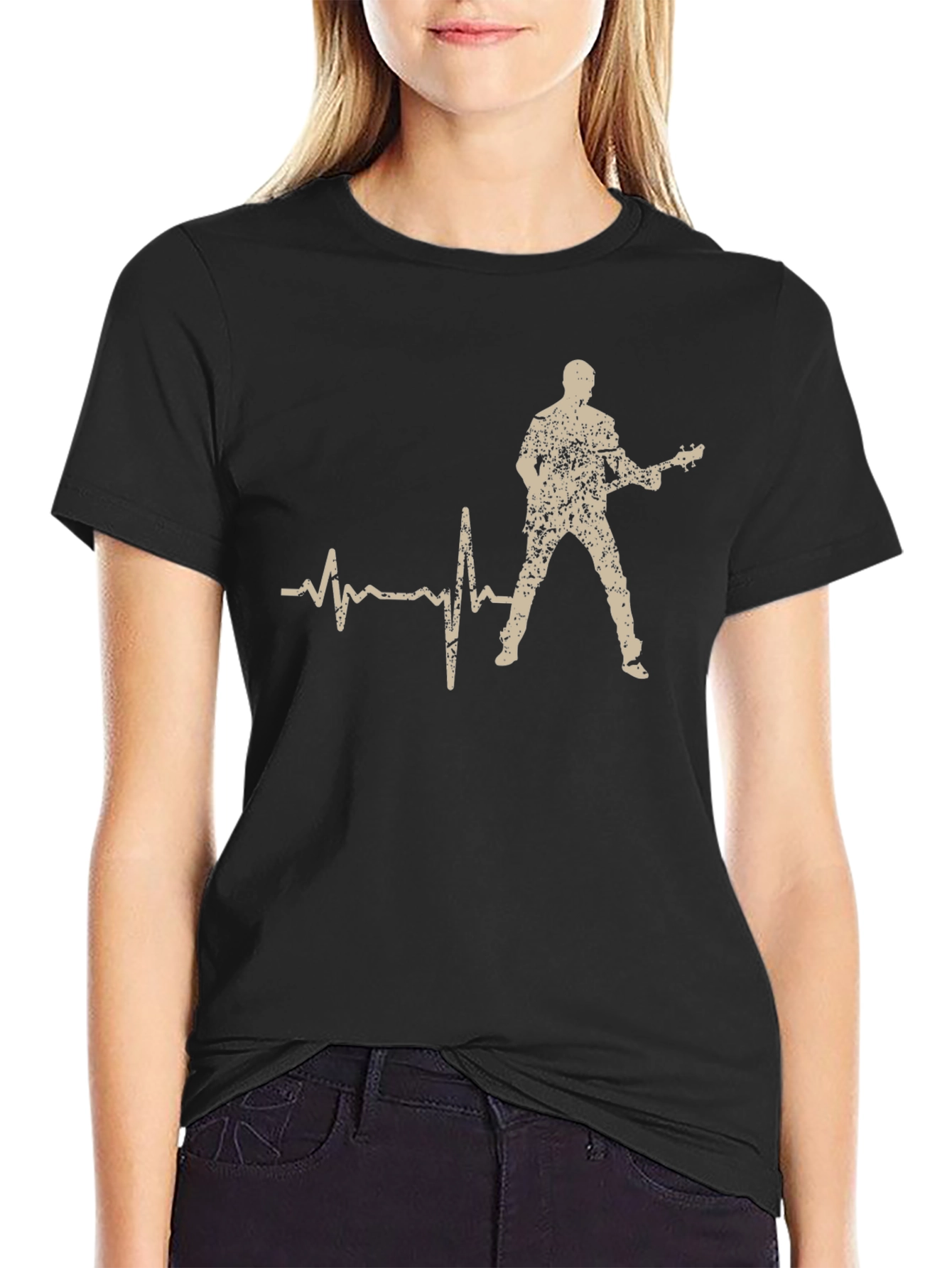 Guitarist Heartbeat T-Shirt - Rock and Roll Tee