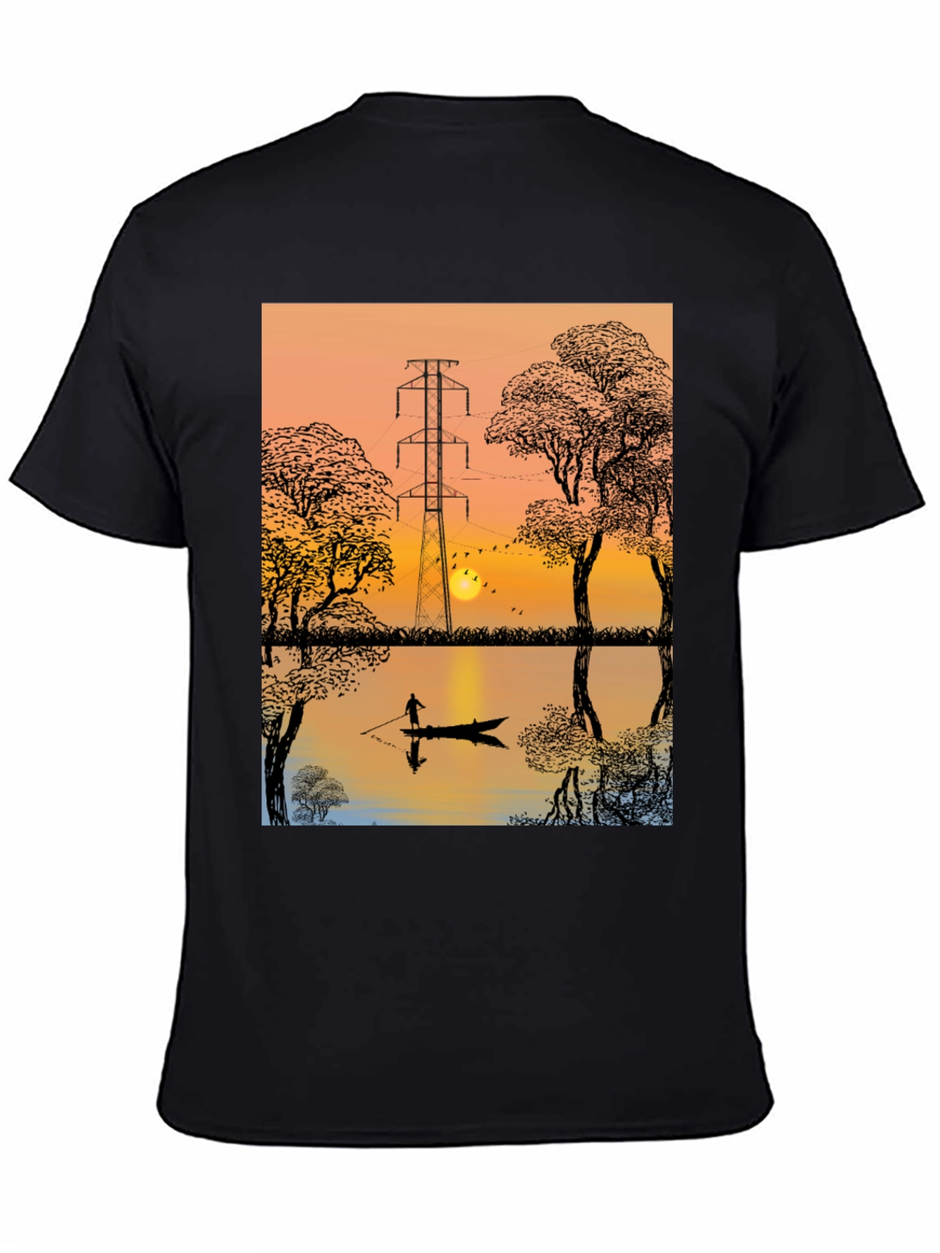 Sunset Lake Graphic Tee - Nature Inspired T-Shirt