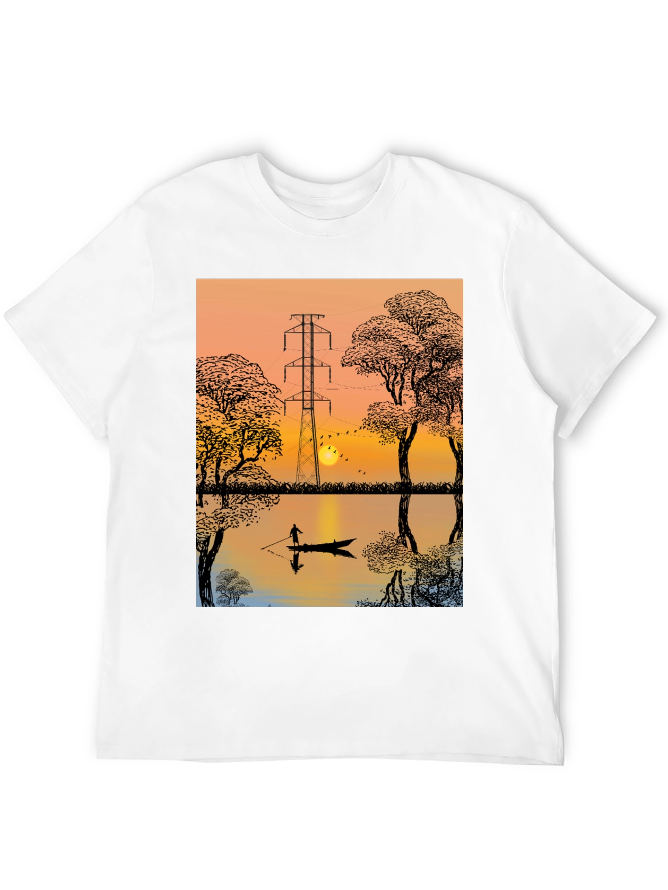 Sunset Lake Graphic Tee - Nature Inspired T-Shirt